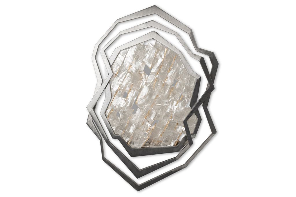 Pair Of Sconces In Brushed Metal And Rock Crystal. Contemporary. photo furniture