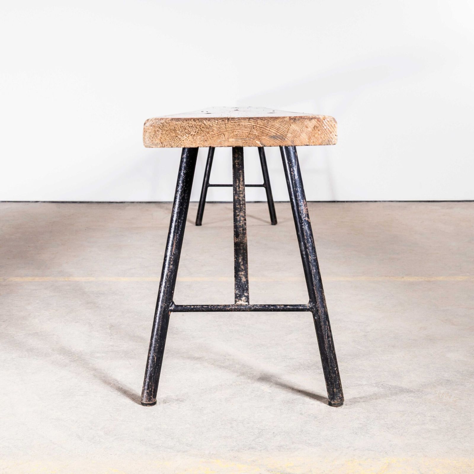 1950’s French Gymnasium Pitch Pine Benches photo vinterior