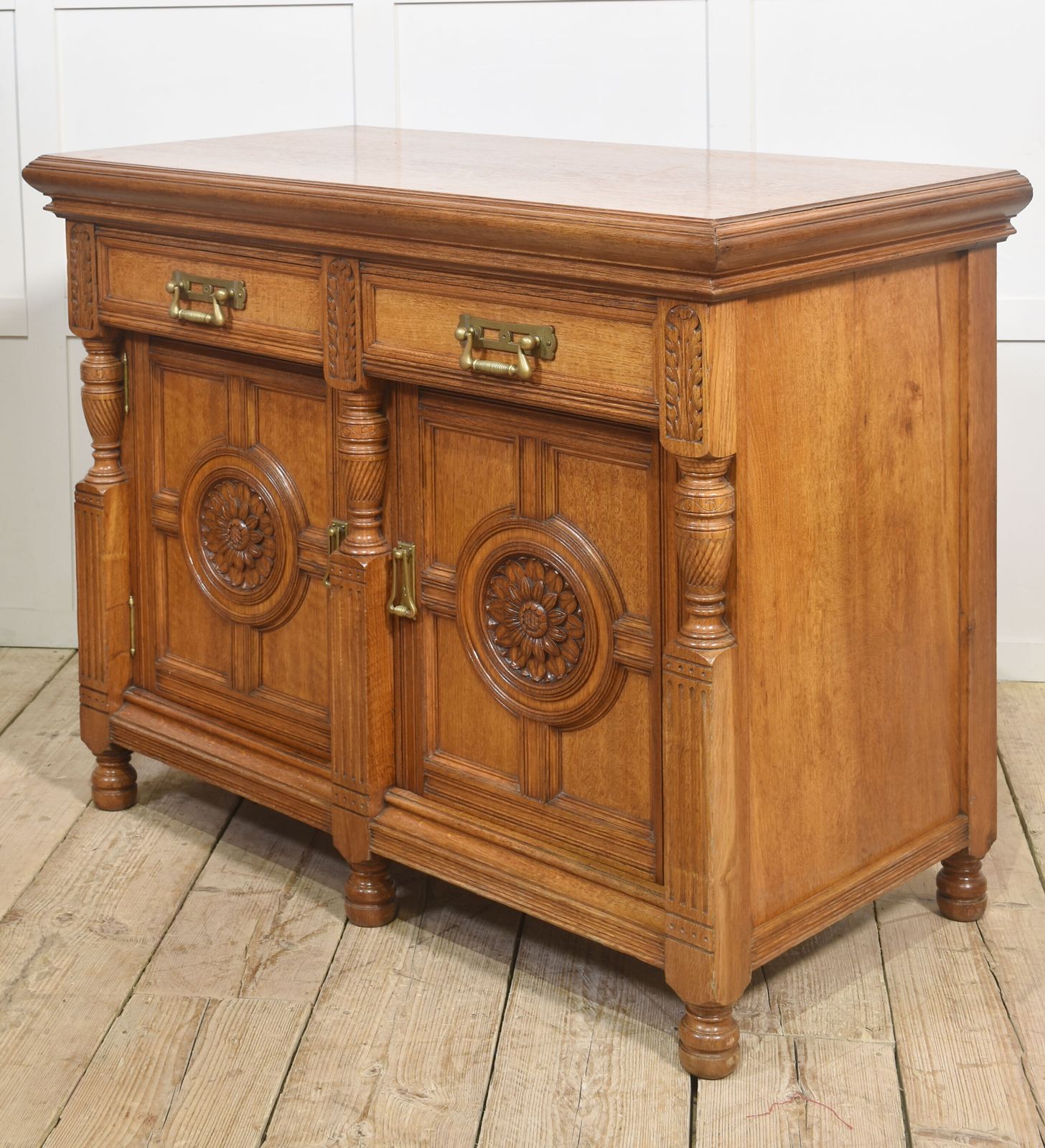 Carved Oak Two Door Sideboard By Maple And Co photo vintage