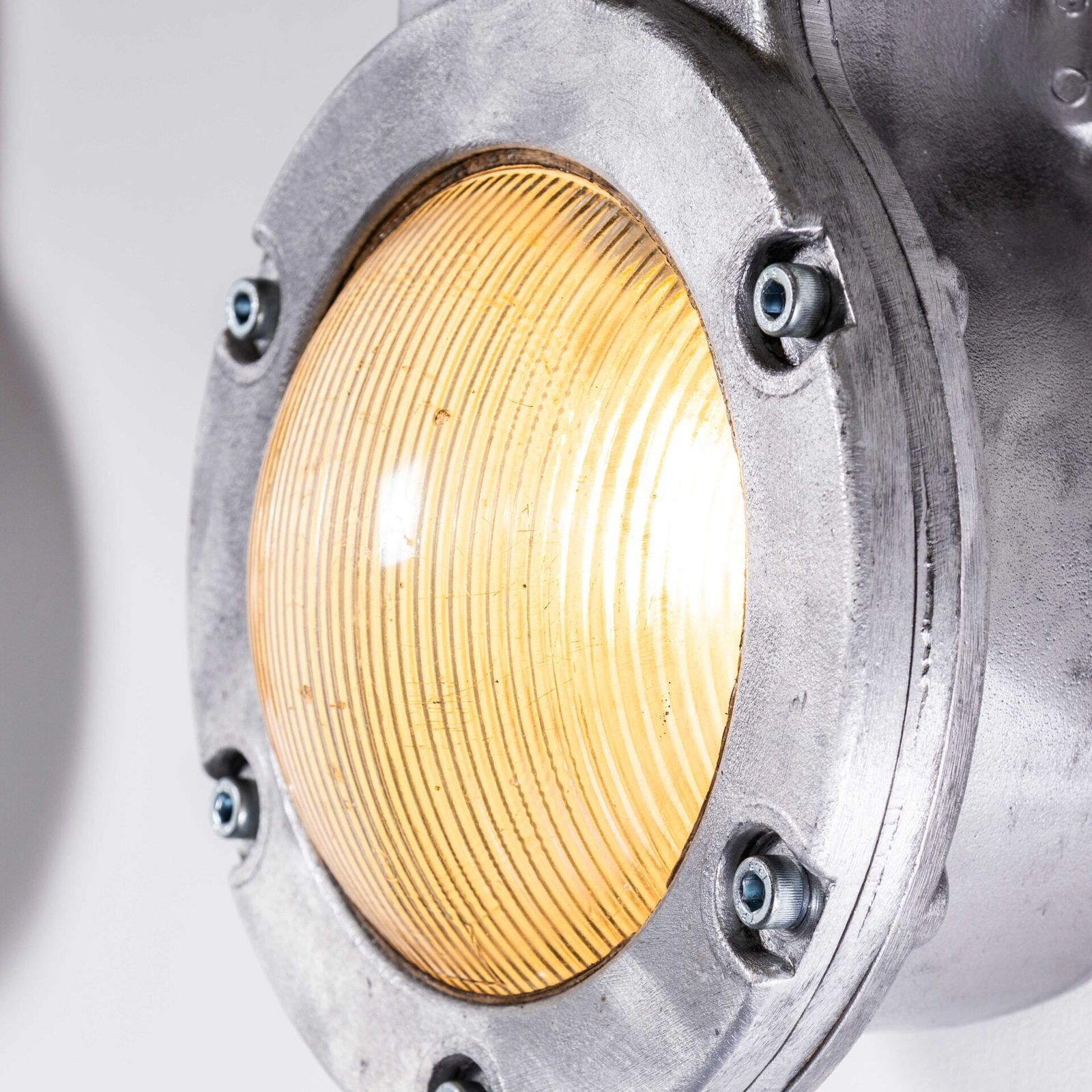 1950’s Holophane Large Cast Bulkhead Lamp photo for sale