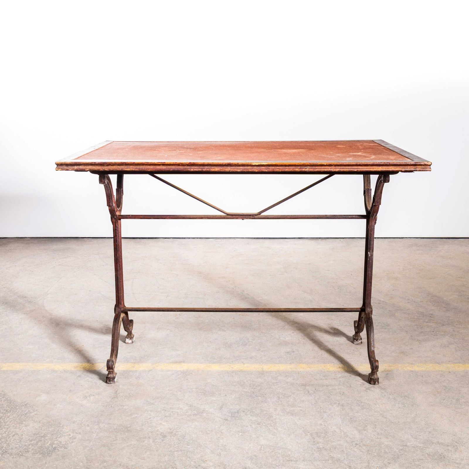 1940’s Original French Intricate Relief Cast Base Table (3577) photo furniture