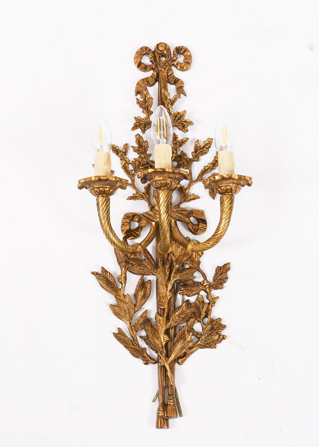 Antique Set Of 6 French Louis Revival 3 Branch Ormolu Wall Lights  20th C photo 3650.0