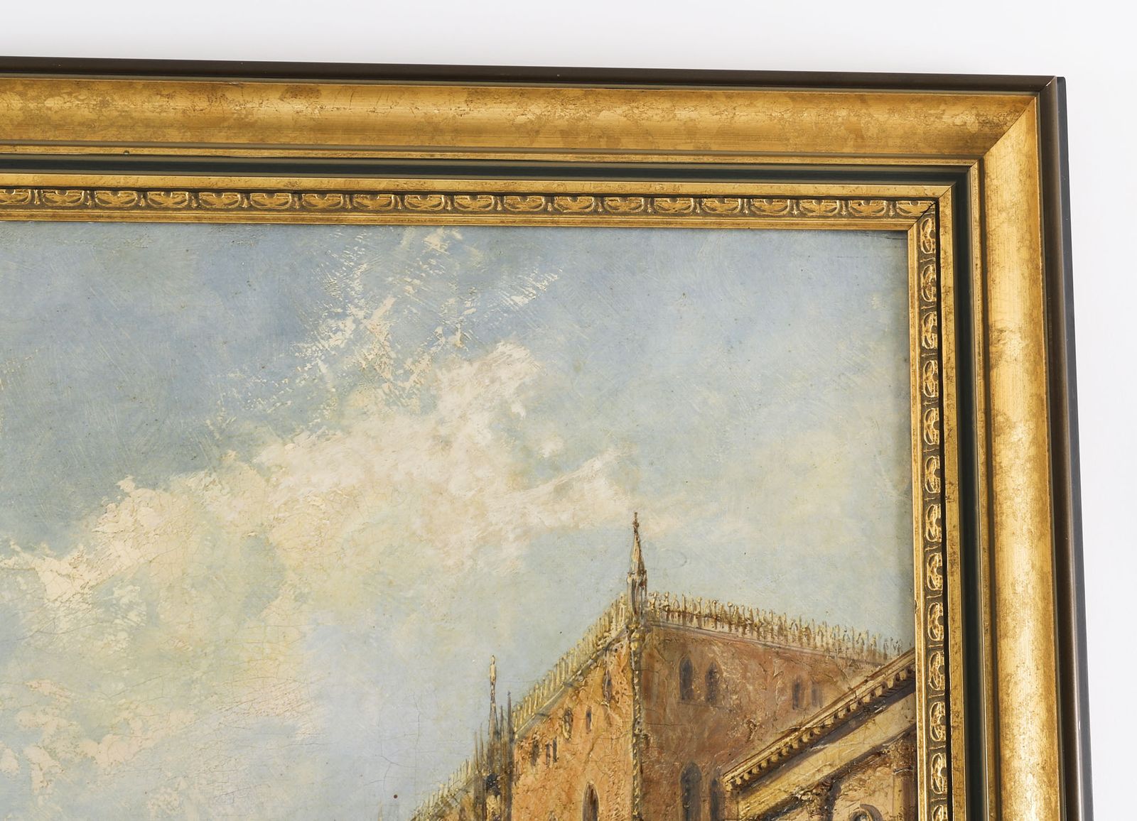 Art Antique Oil Painting The Doges Palace Venice Jane Vivian 19th C photo