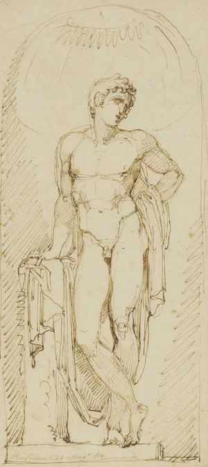 English School (Early 19th Century)   Study Of Apollo. photo Art