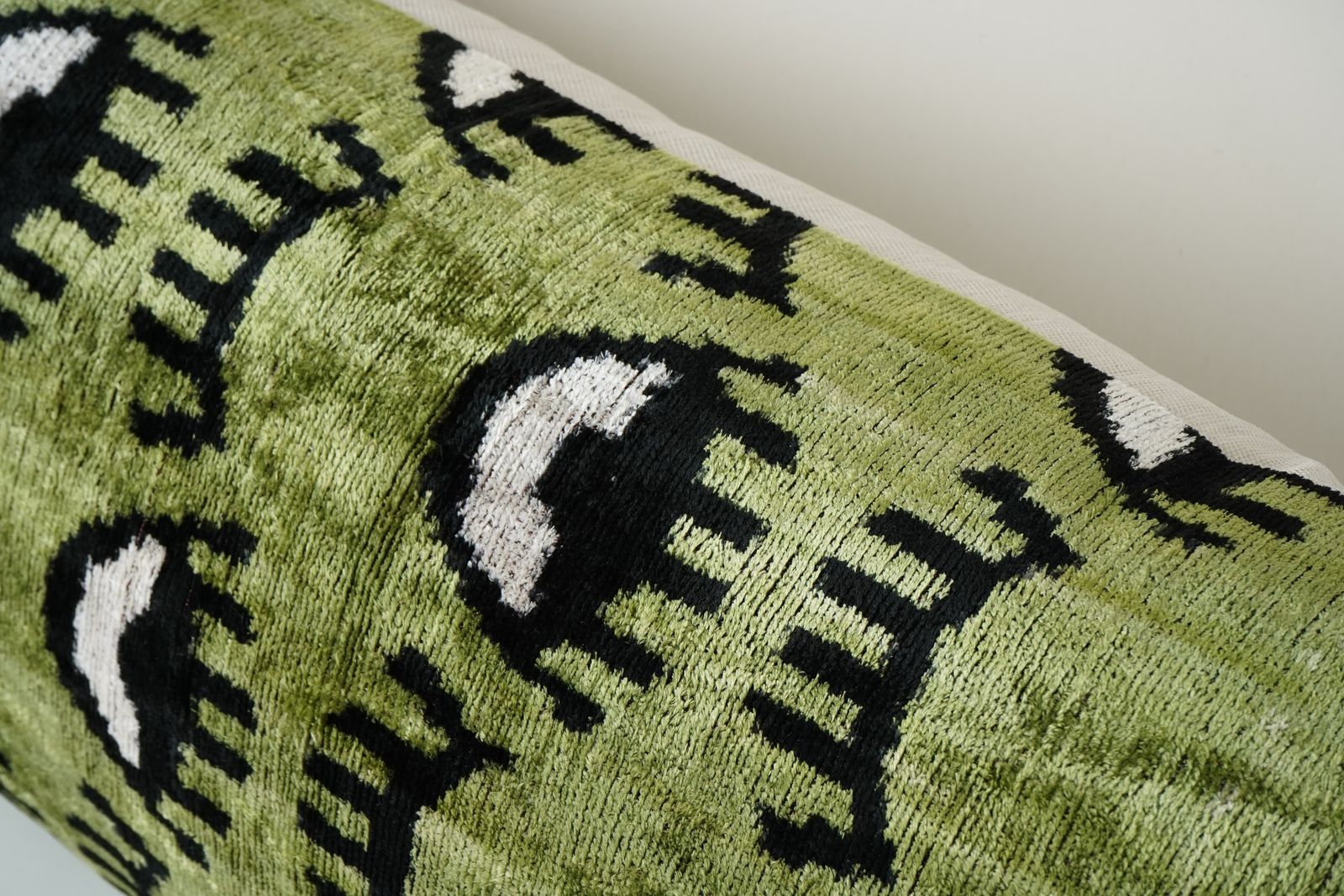 Green Silk Ikat Velvet Eye Pillow Case   Evil Eye Boho Bedding Cushion Cover photo furniture