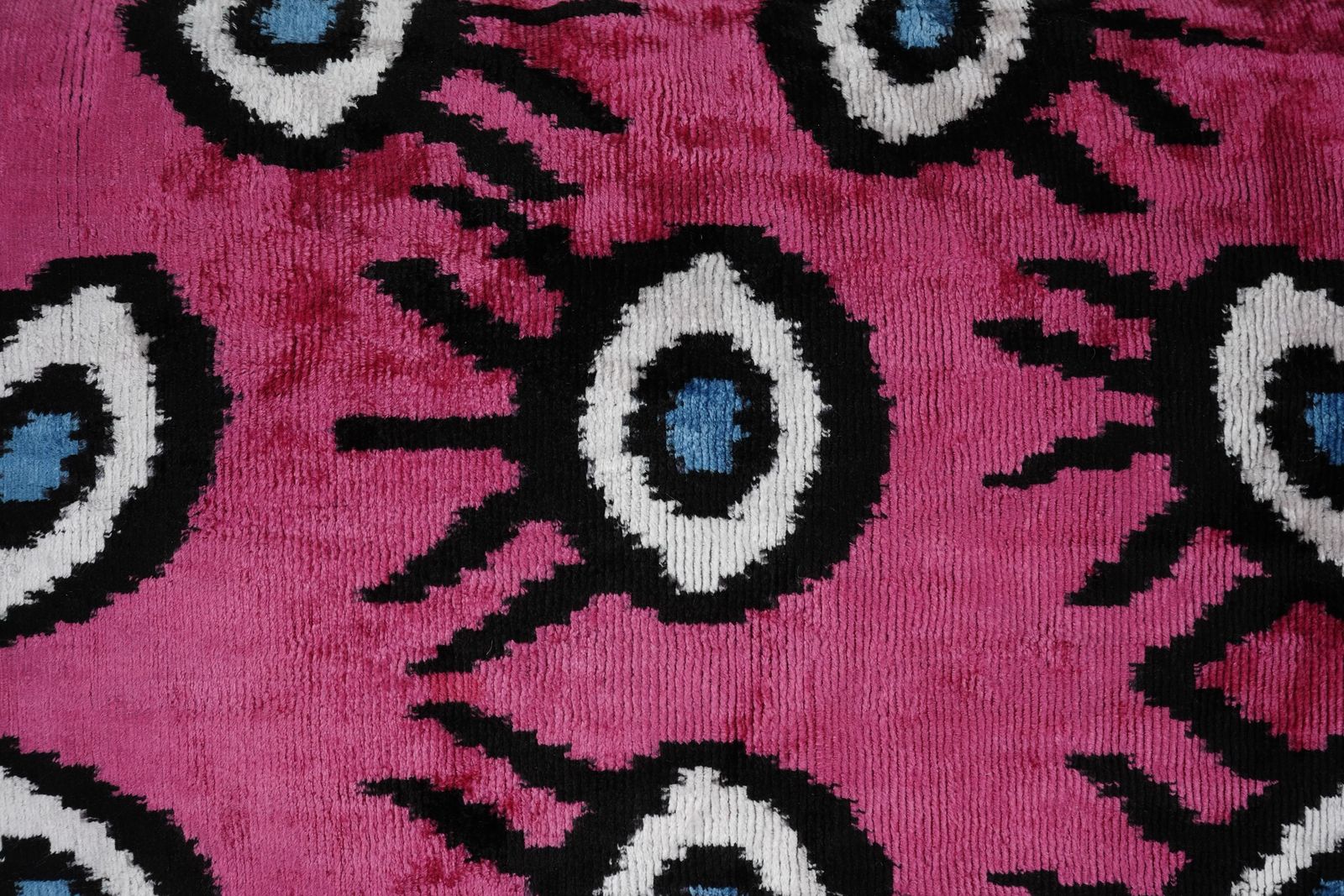 Pink Ikat Velvet Pillow Cover Set Of 2, Nazar Eye Pattern Bohemian Cushion Covers, Accent Throw Pillows For Sofa & Bedroom photo furniture