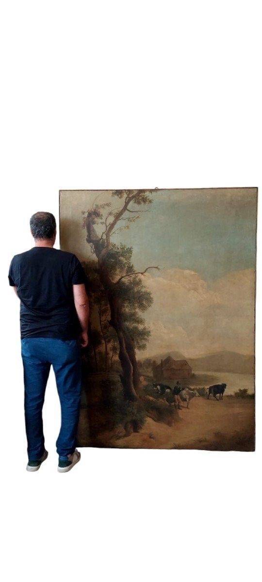 Large Oil Painting Canvas 2m X 1.5m Animated Landscape Charles Loui Verboeckhen photo furniture