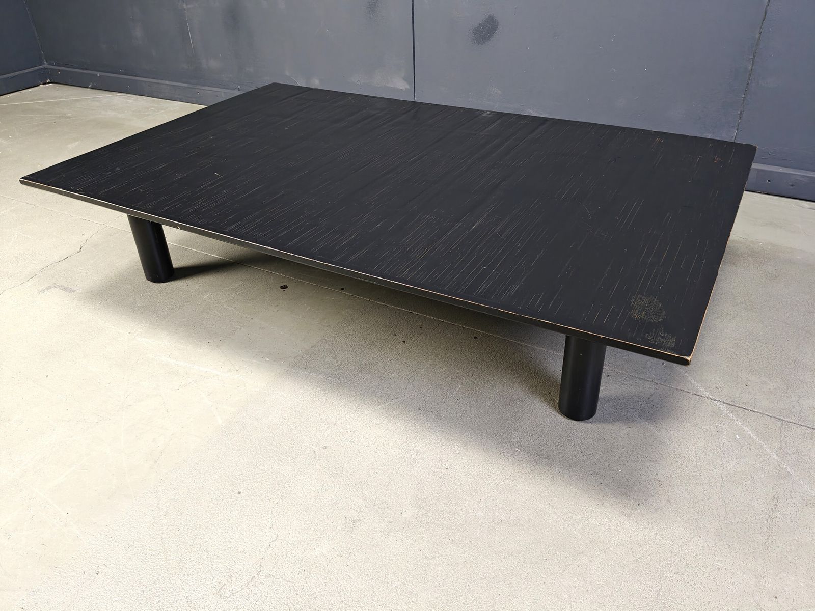 Xl Belgian Coffee Table In Ebonized Wenge And Bamboo Attributed To Axel Vervoordt, 1980s photo vinterior