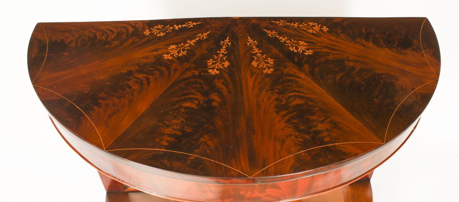 3000.0 Antique Italian Flame Mahogany Giltwood Dolphin Console 19th C photo
