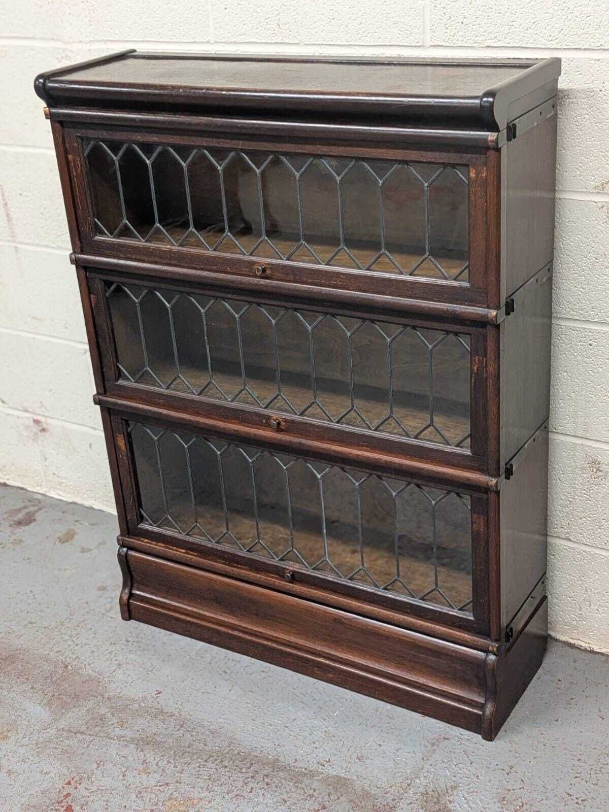 Victorian Globe Wernicke Oak Three Tier Barristers Bookcase photo furniture