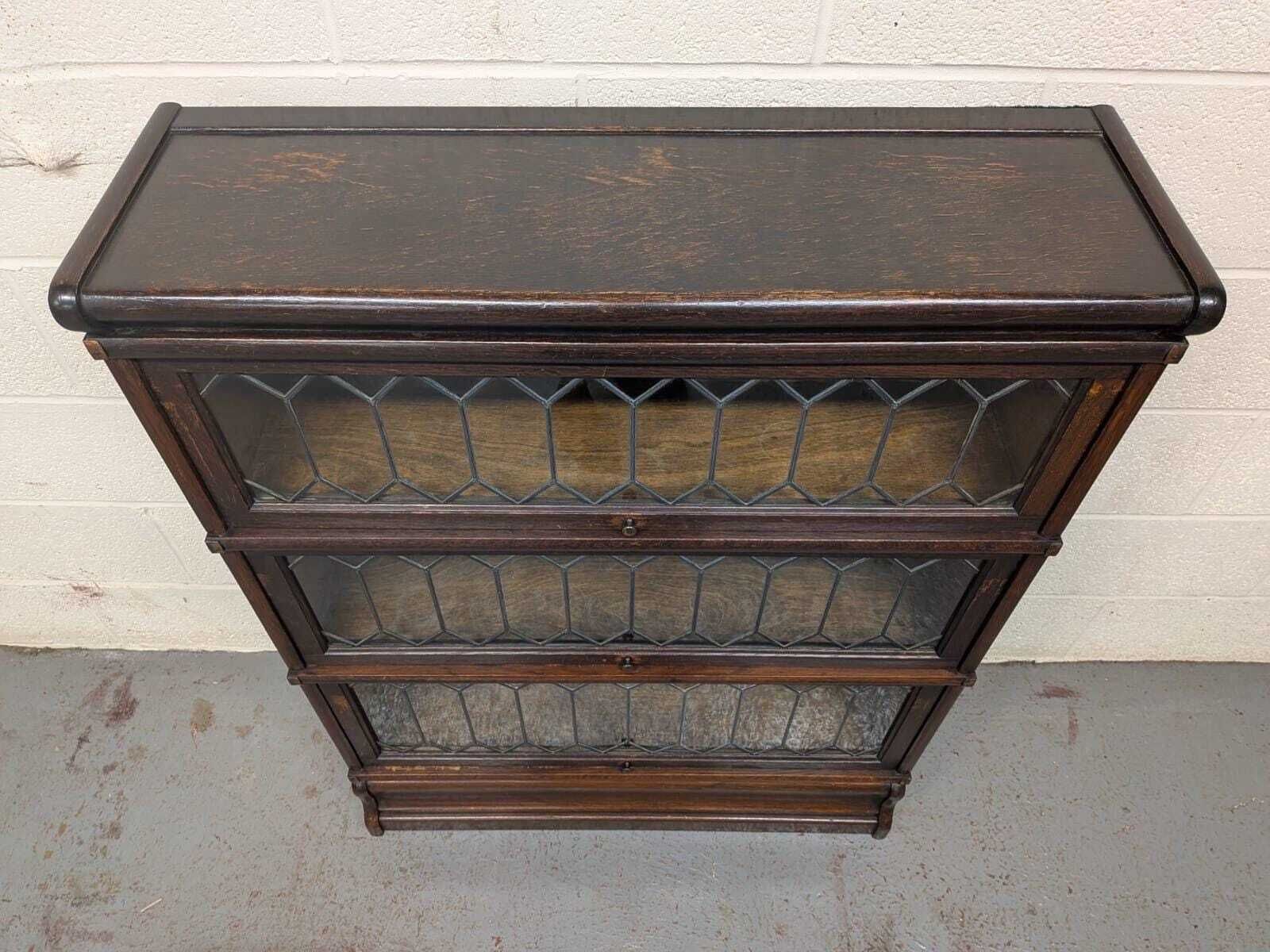 Victorian Globe Wernicke Oak Three Tier Barristers Bookcase photo vinterior