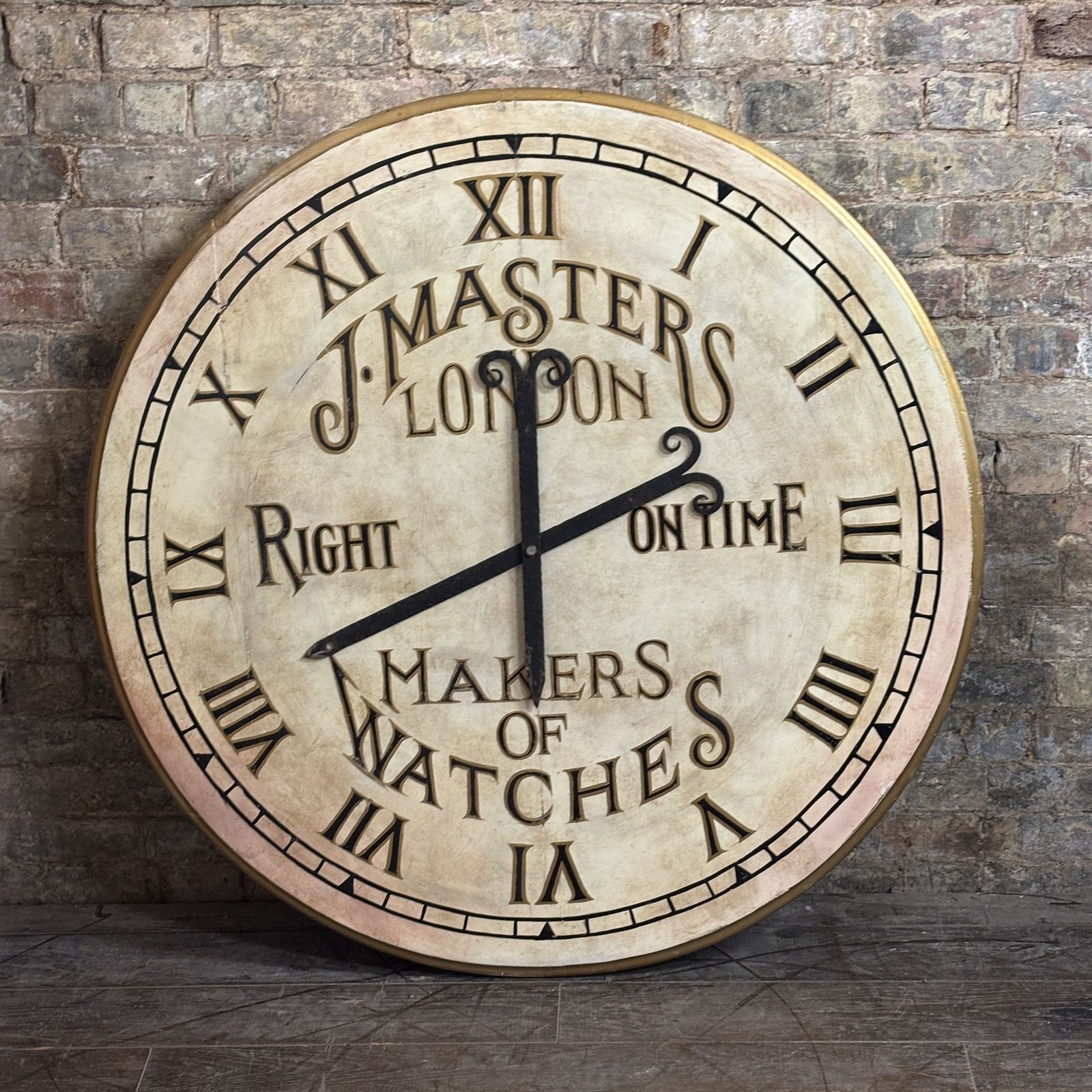 1920s Large Early 20th Century Painted Clock Face Display