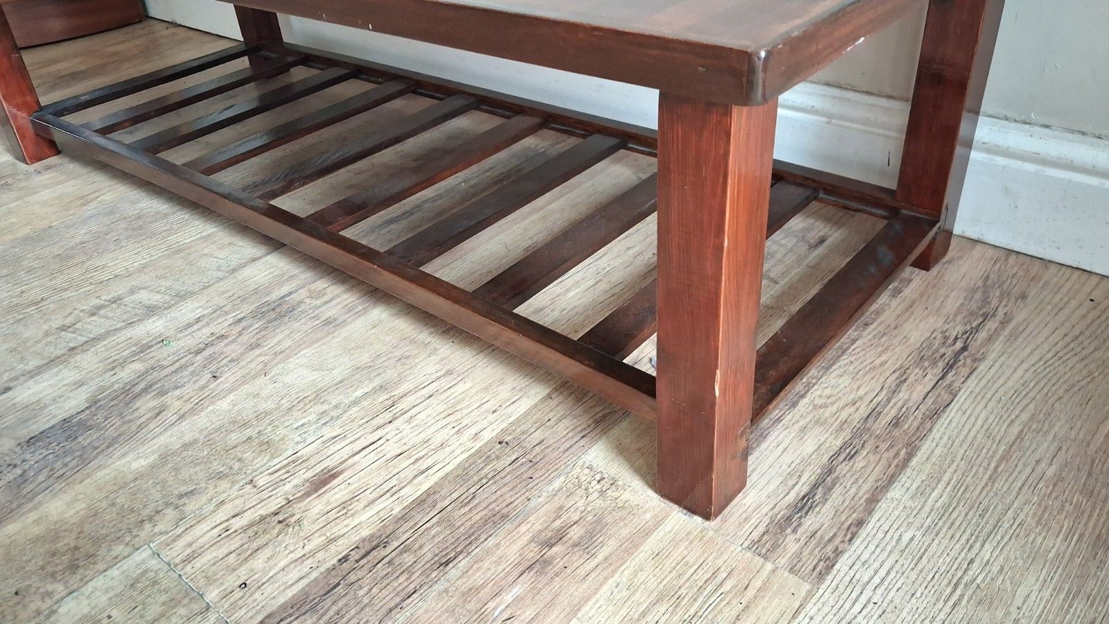 1960's Danish Parquet Top Mid Century  Rosewood Drinks /Coffee Table photo vintage