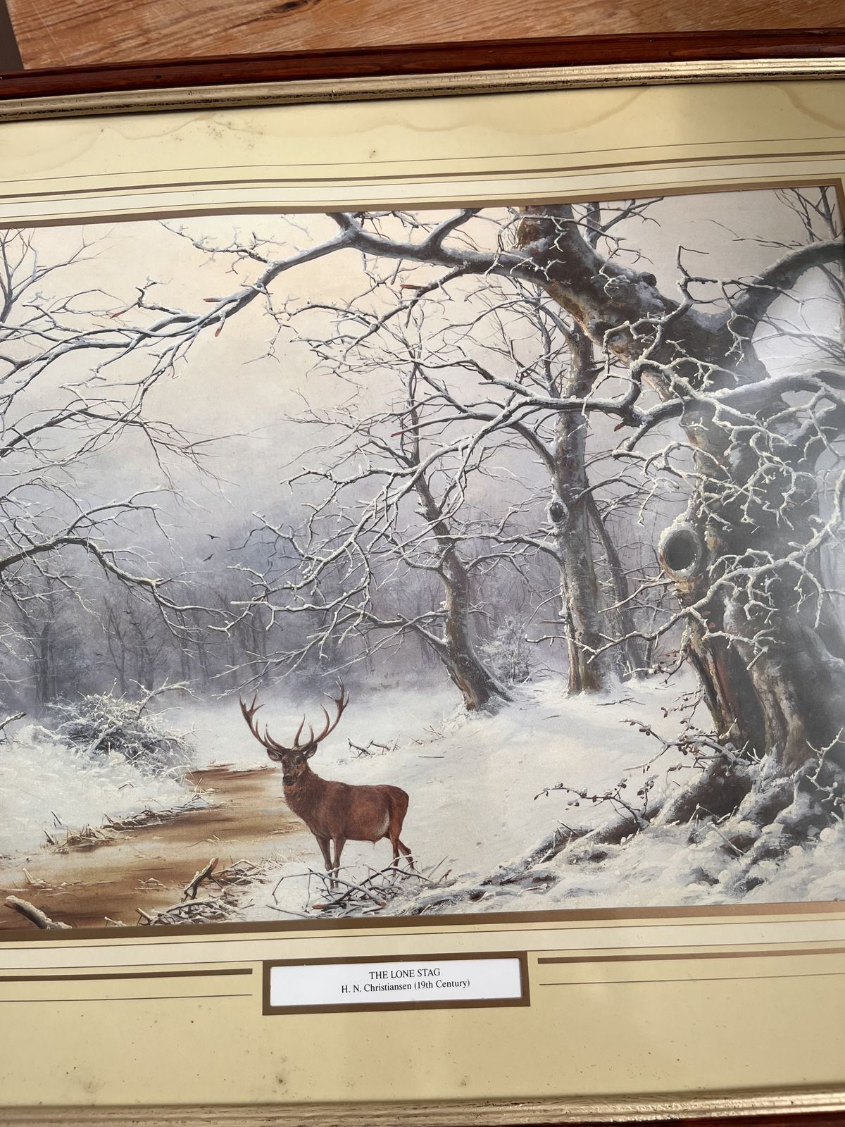 The Lone Stag By H. N. Christiansen – Framed Wildlife Print photo furniture