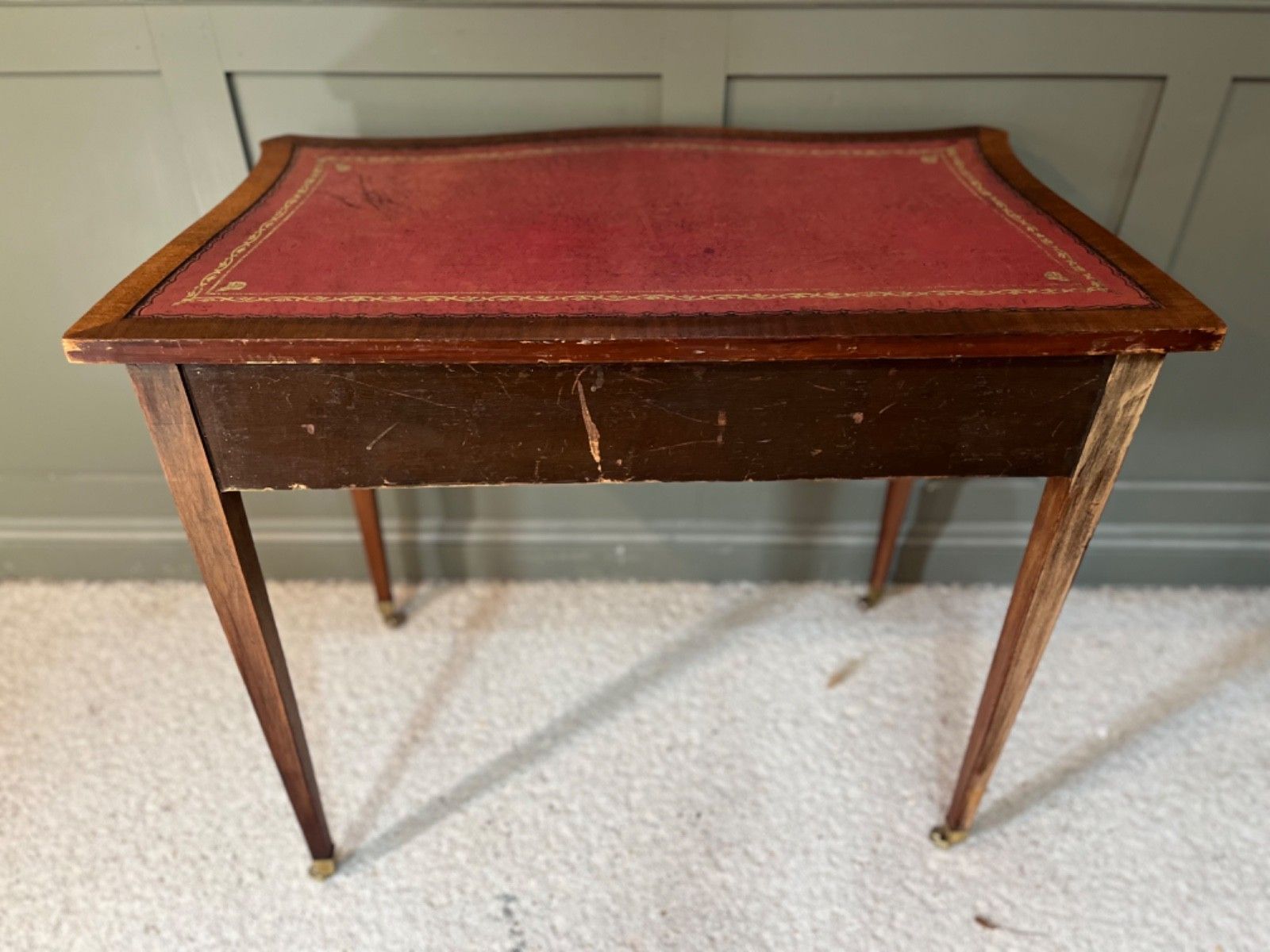 Antique Desk With Leather Top Circa Early 1900’s. photo vintage