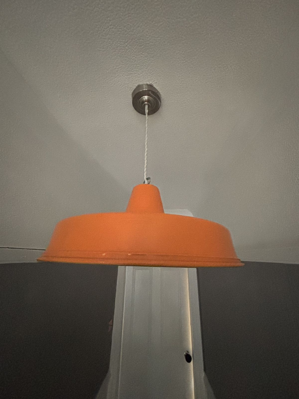 Industrial Style Orange Lightshade In Metal 3 Available