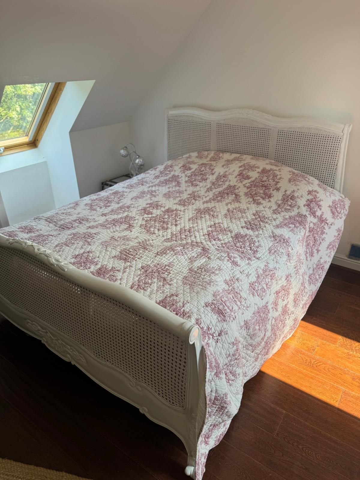White Louis Rattan French Bed King Size New Never Used photo furniture