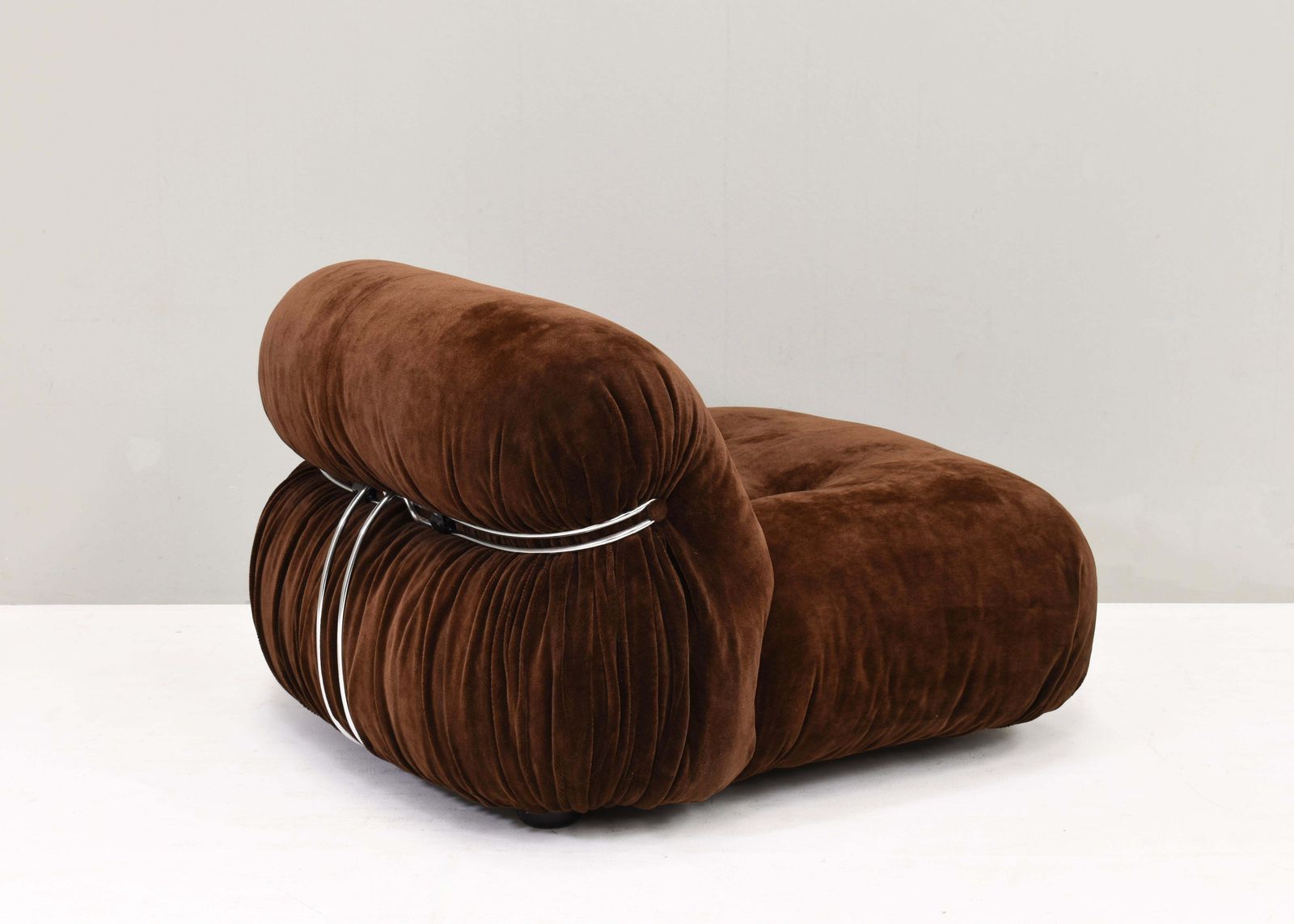 photo for sale Soriana Chair By Scarpa In Original Chocolate Brown Mohair   Cassina, 1960s