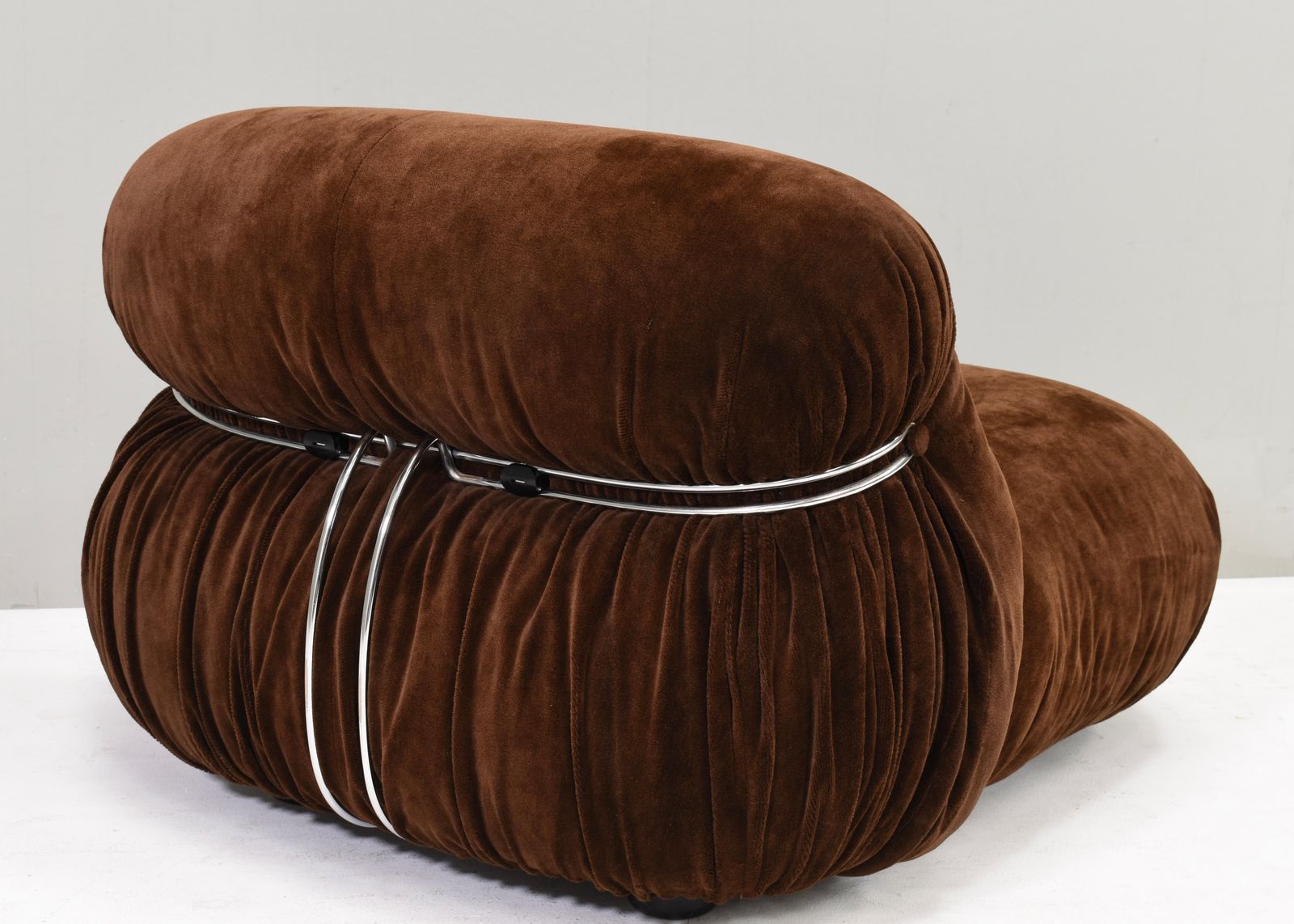 7548.0 Soriana Chair By Scarpa In Original Chocolate Brown Mohair   Cassina, 1960s photo