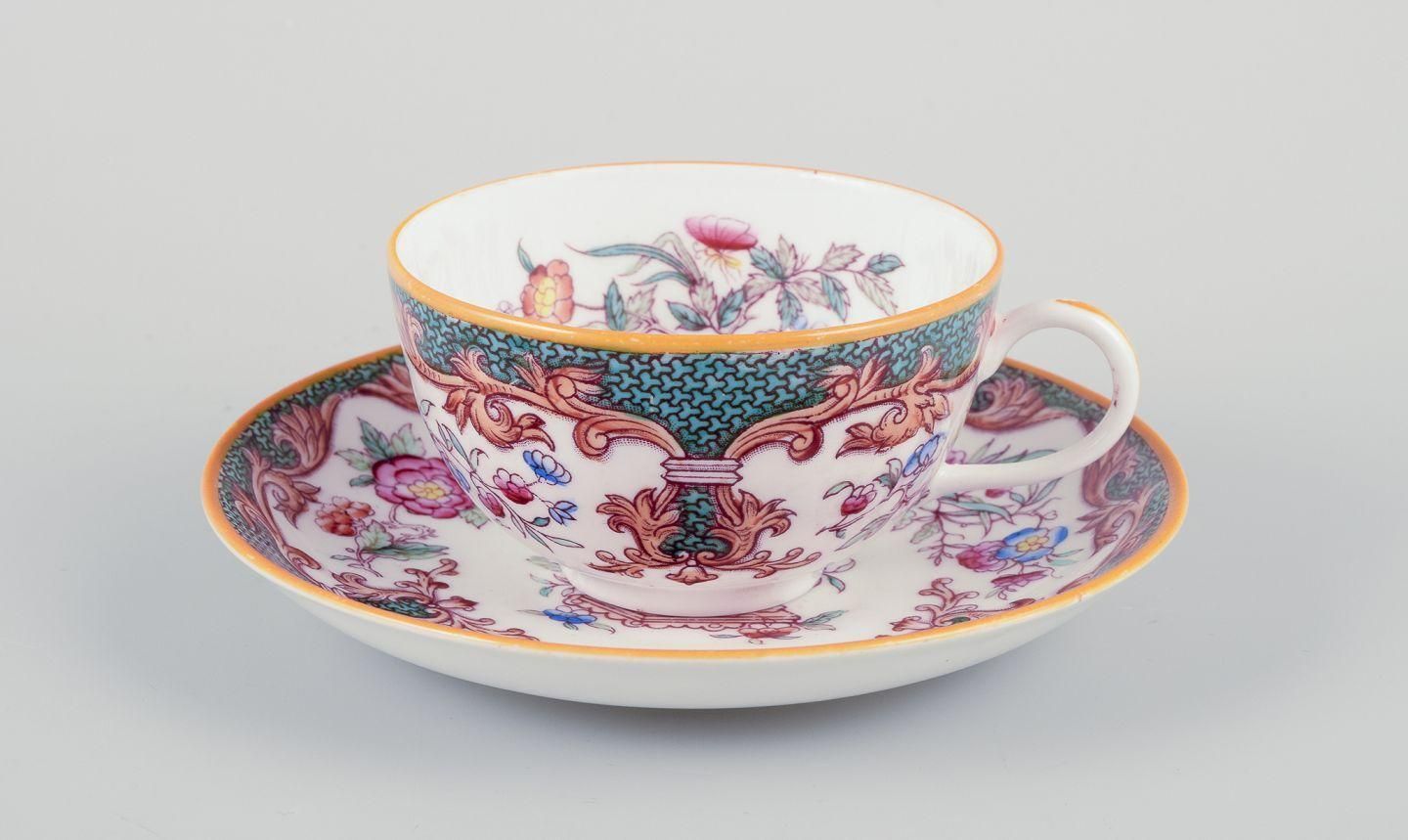 Rörstrand, Sweden. Set Of Five "Formosa" Coffee Cups With Saucers In Faience. photo furniture