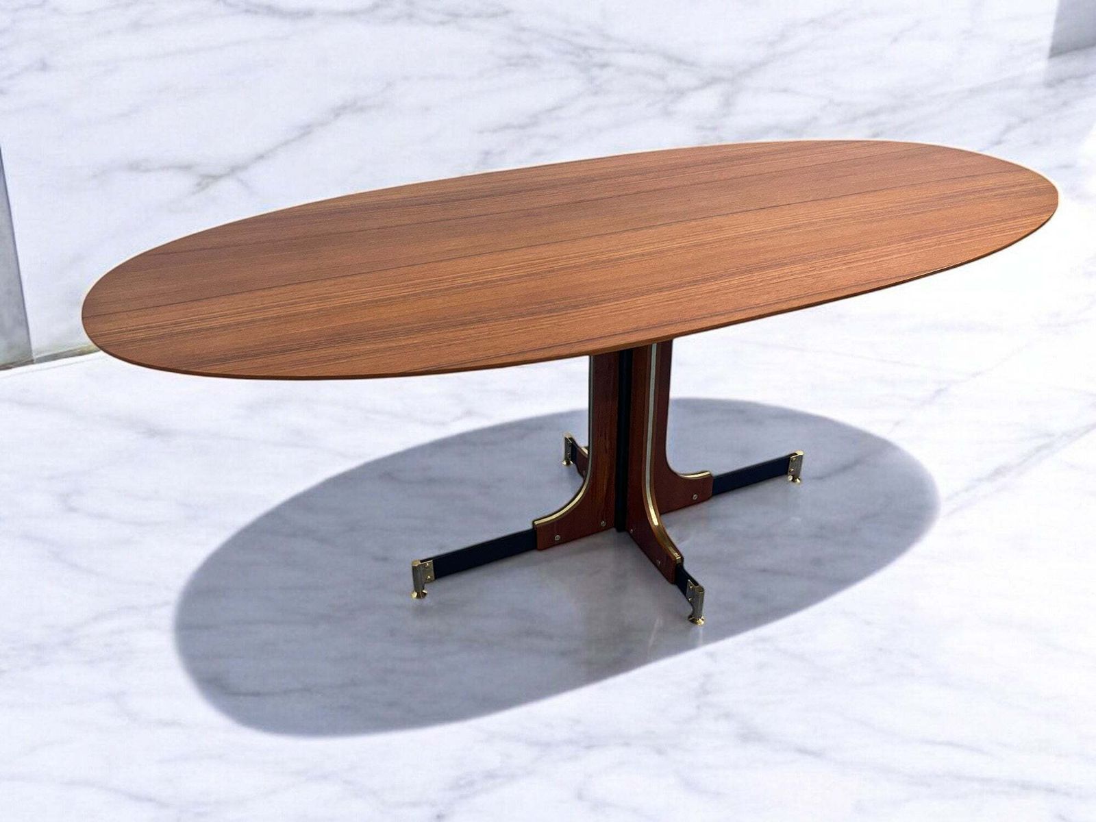 Italian Mid Century Dining Teak Table Attributed To Ignazio Gardella, 1960s