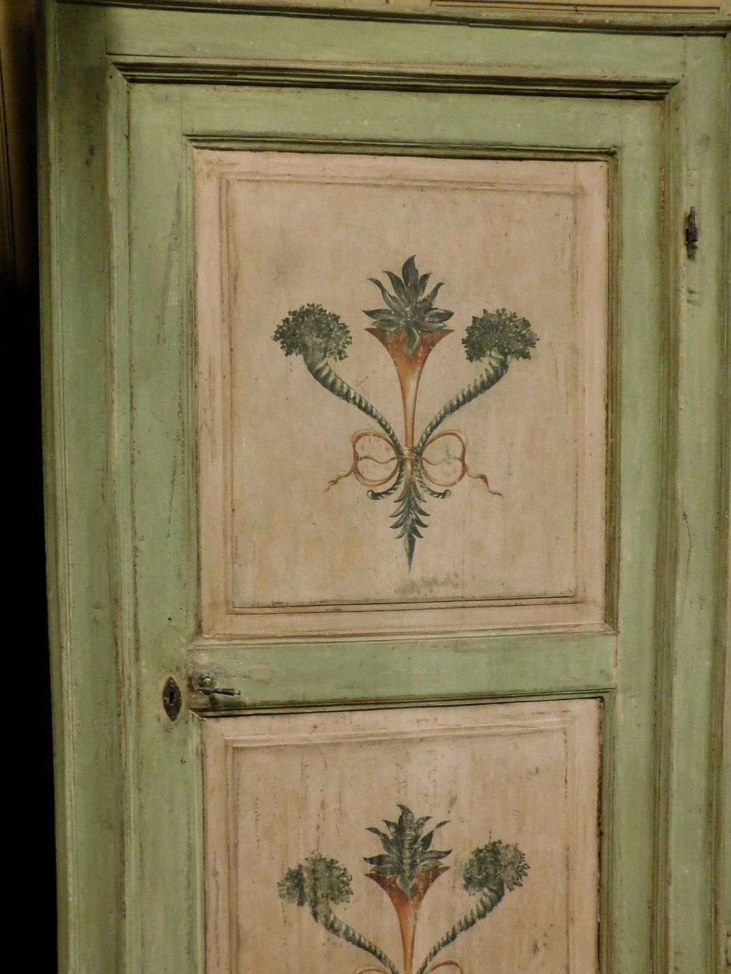 Set Of N.2 Doors Green And Pink With Frames, Hand Painted, Italy photo furniture