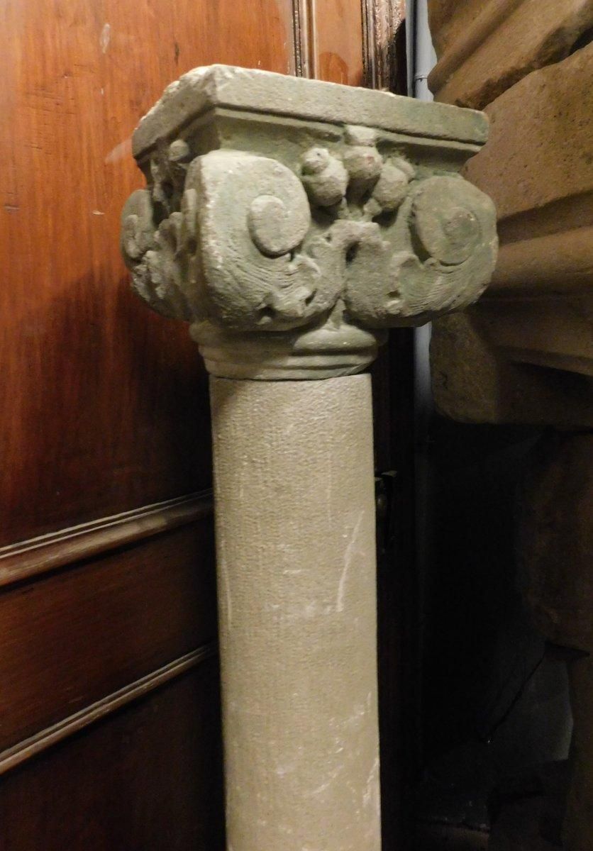 Column With Capital Carved In Stone, Italy photo Home Decor