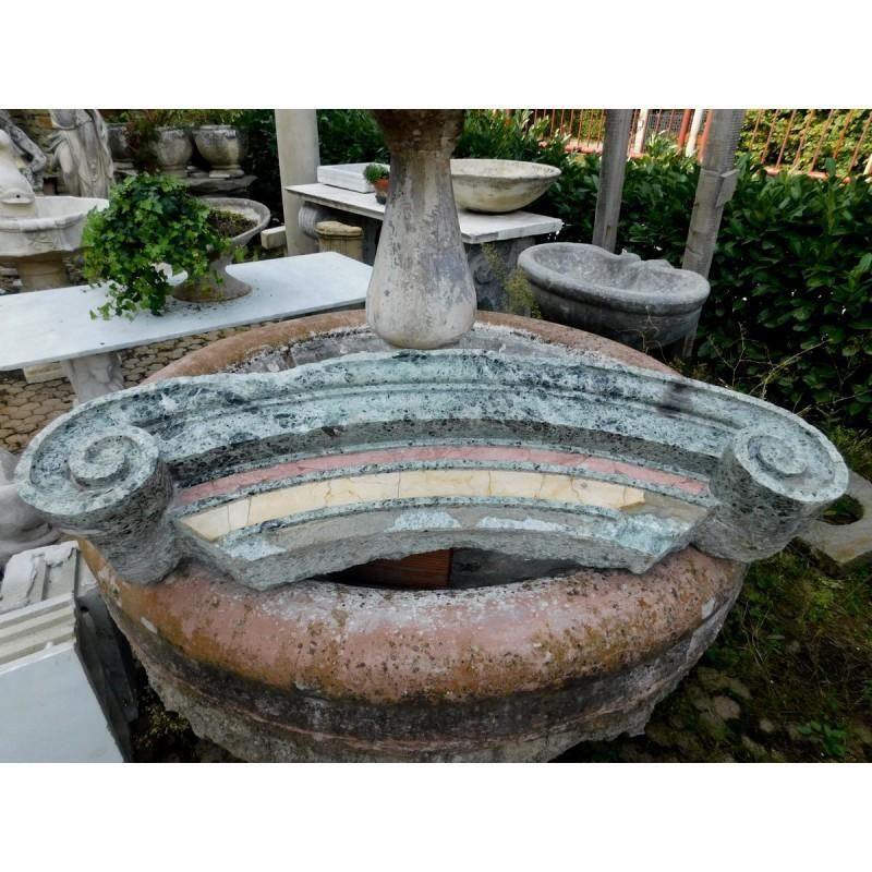 Architrave Scolpito A Centina, In Marmi Policromi, Intarsiati, Italia photo furniture
