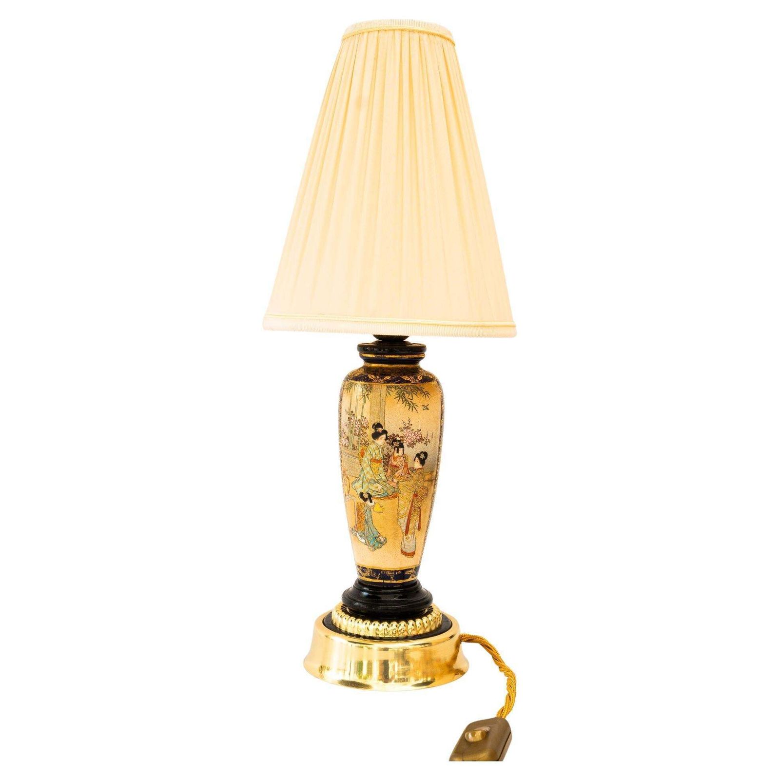 Art Deco Ceramic Table Lamp With Fabric Shade Vienna Around 1920s