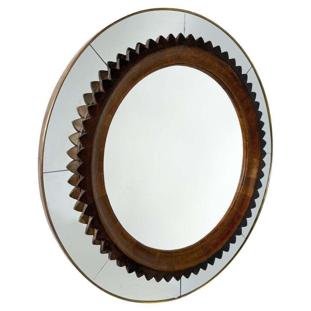 Mid Century Circular Wall Mirror By Fratelli Marelli, Italy, 1950s