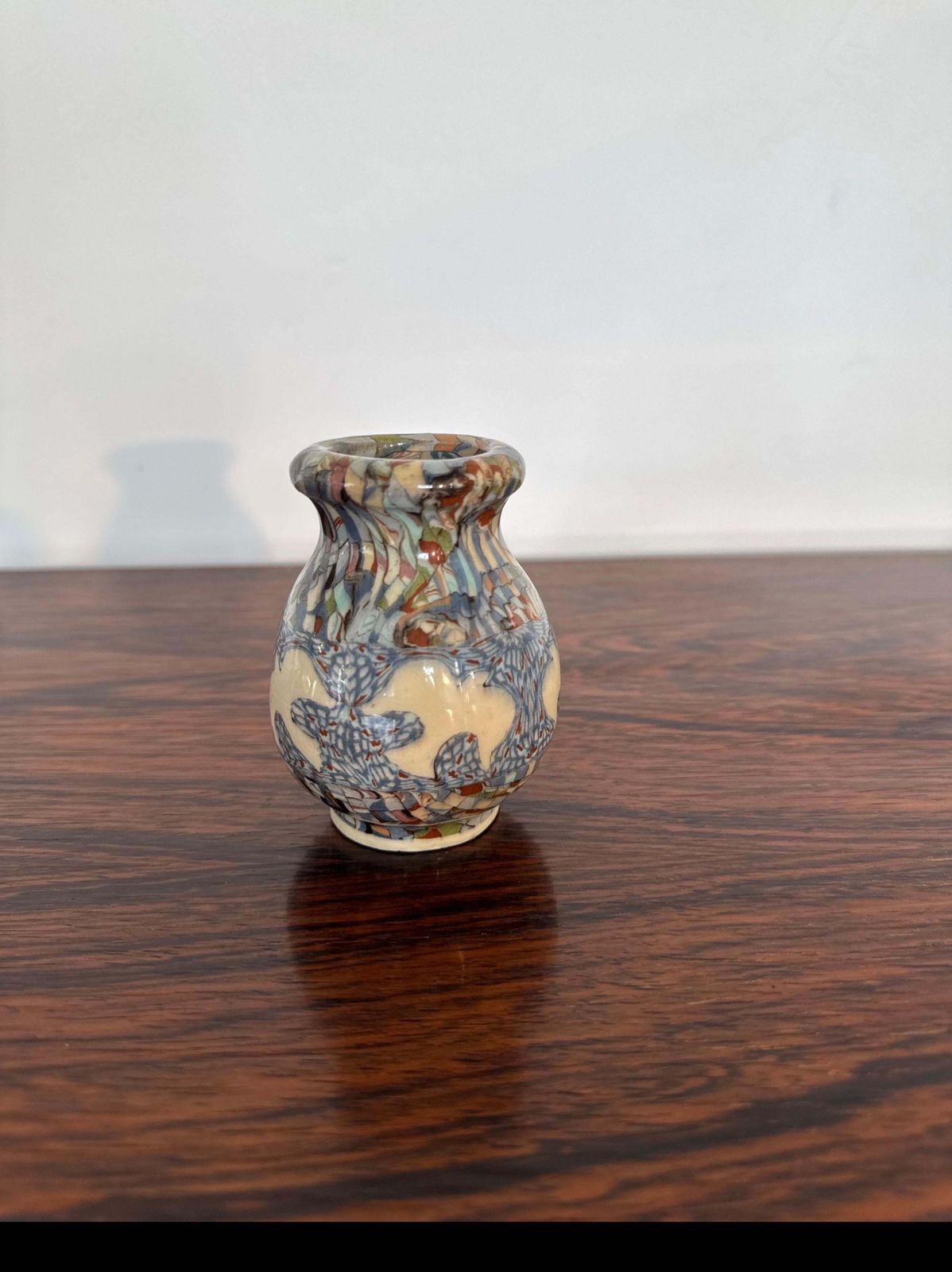 photo furniture Earthenware Vase With Mosaic Mille Fiori Decoration, Gerbino For Vallauris