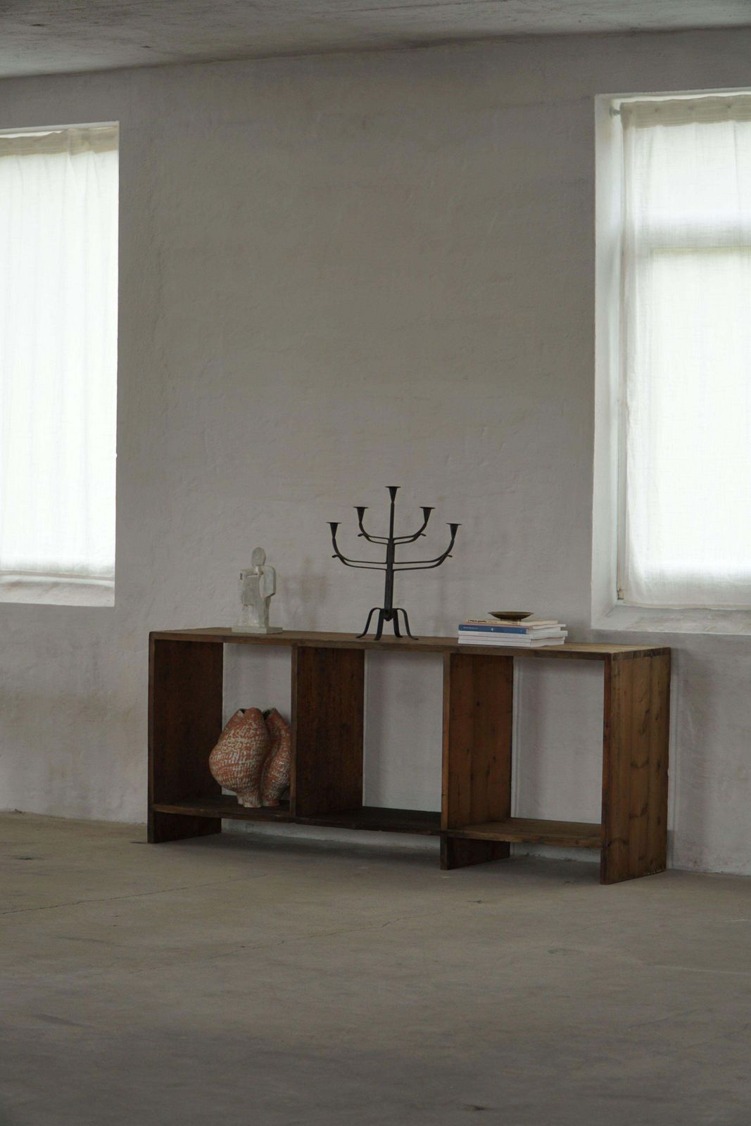 Primitive Early 20th Century French Shelf In Patinated Oak, Wabi Sabi, 1920s photo furniture