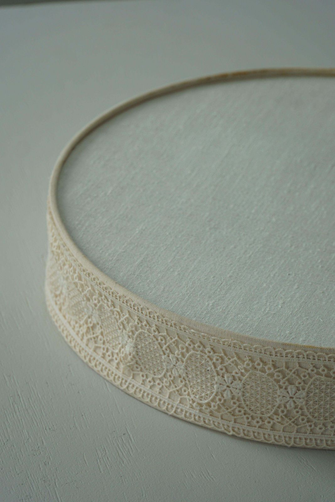 photo vinterior Mid Century Modern Ceiling / Wall Sconce In Linen And Lace, Sweden, 1950s