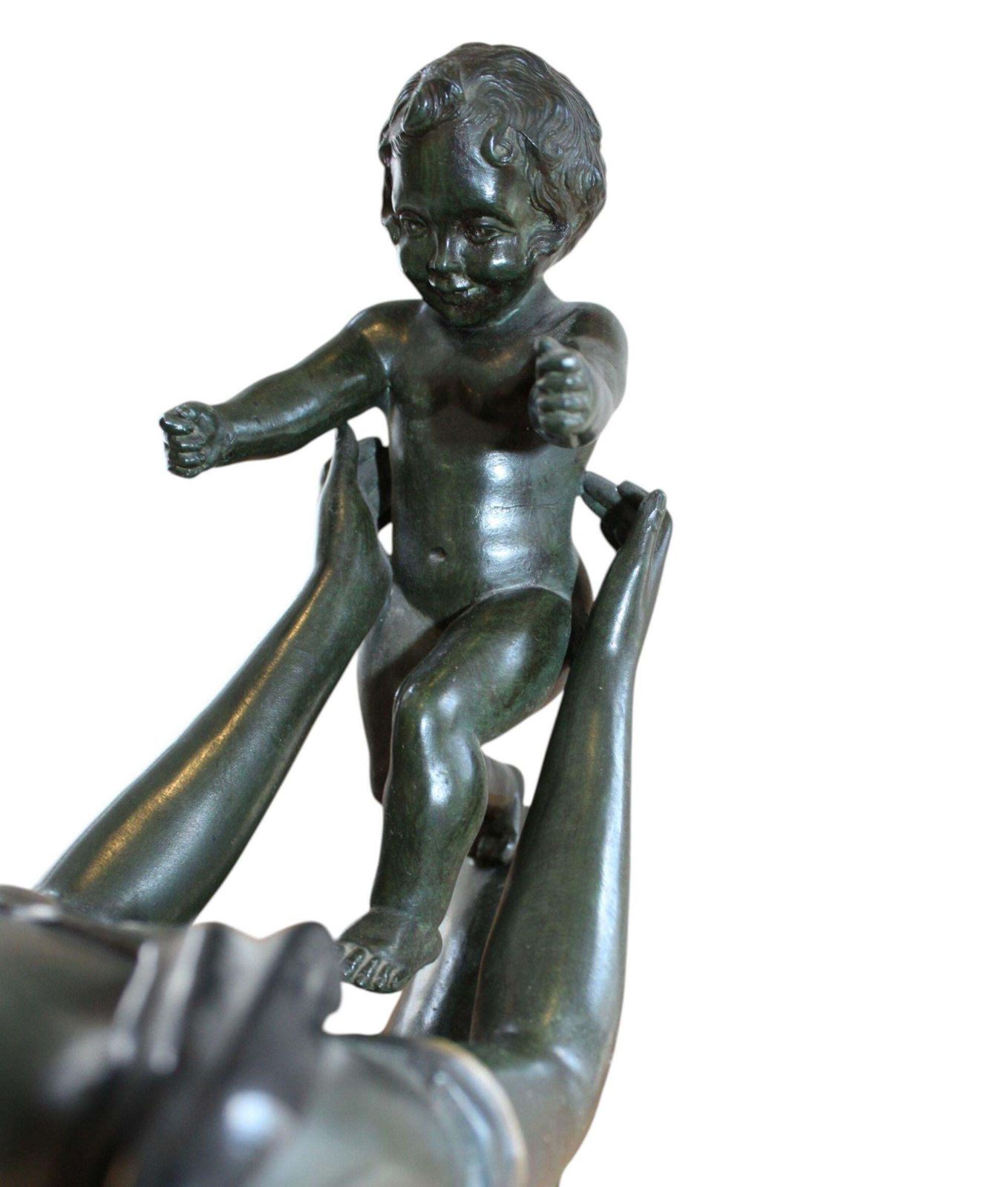 Maxim Geowoman With Child. Metal, Marble, Onyx, 39x51x15 Cm photo vinterior