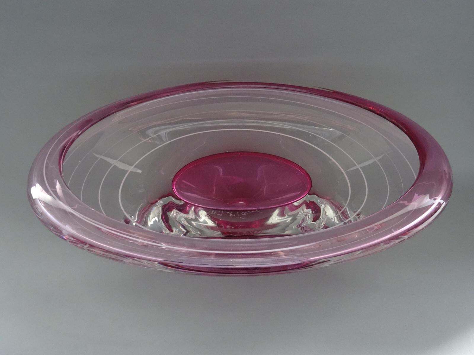 Adam Jablonski Pink Crystal Vase, Poland, 31x19 Cm  Signed By The Author1970