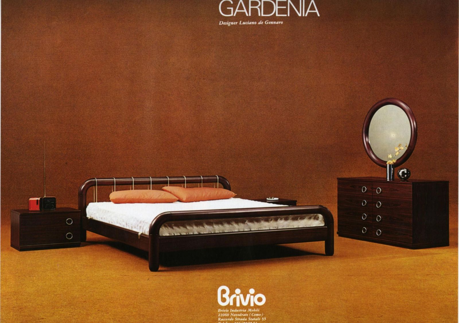 Gardenia Italian Bed, Designer Luciano De Gennaro For Brivio, 1977 photo furniture