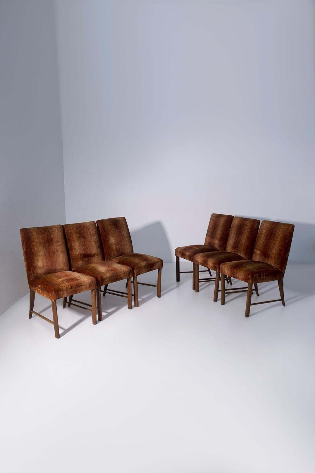 Set Of Six Chairs By Paolo Buffa With Original Velvet Fabric Of The Period photo for sale
