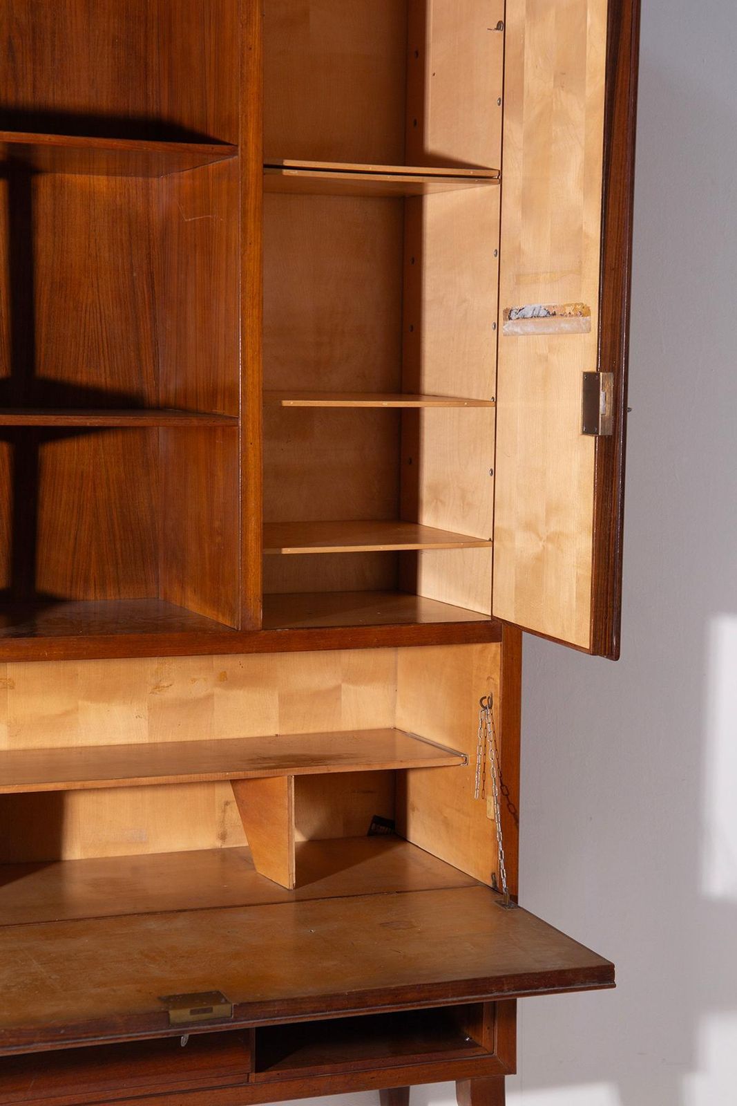 Italian Bookcase Cabinet In Grissinato Wood photo vinterior