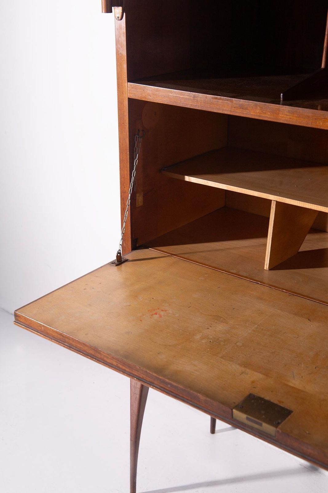 Italian Bookcase Cabinet In Grissinato Wood photo vintage
