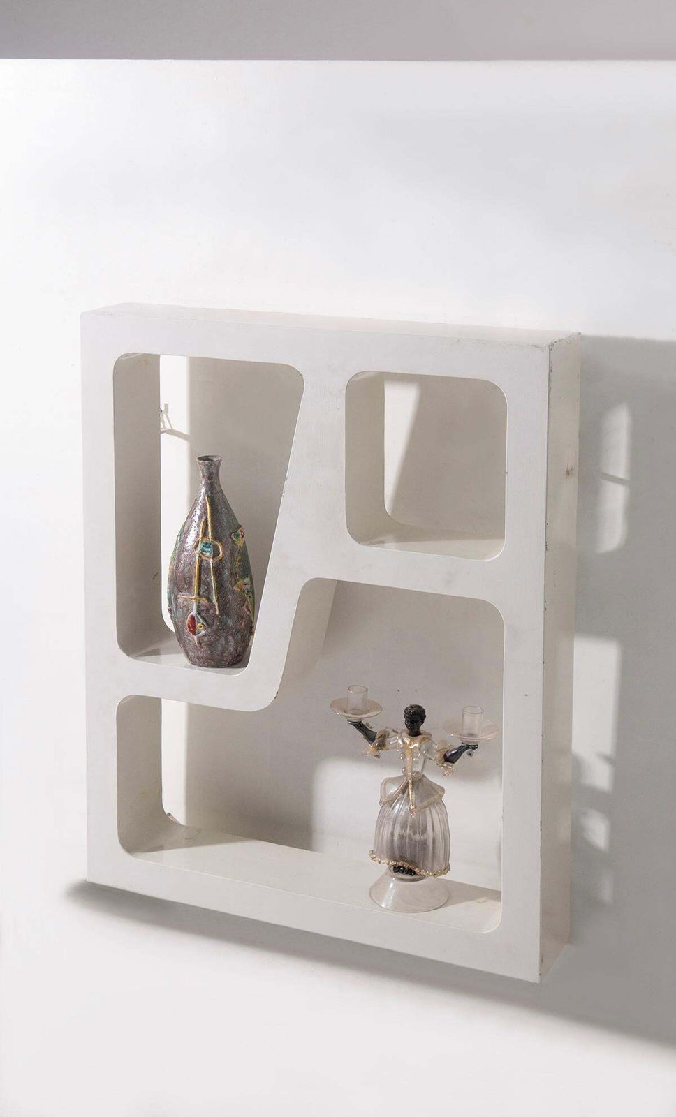 Pair Of Italian Anthropomorphic Hanging Bookcases In The Style Of Gio Ponti photo 8998.0