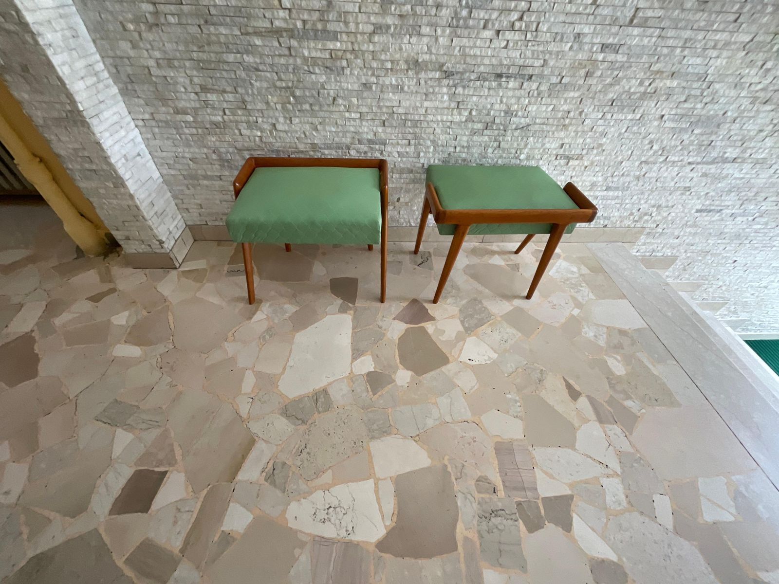 Ico Parisi   Coppia Di Panchette In Ciliegio Imbottitura Originale Ieco Pelle photo buy