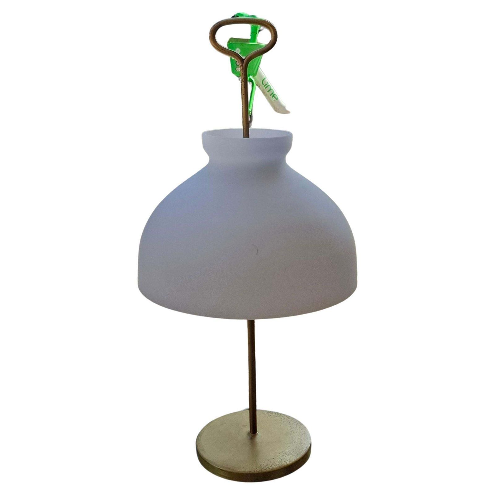 Azucena Ignazio Gardella Table Lamp Brass Opaline Glass, 1950, Italy