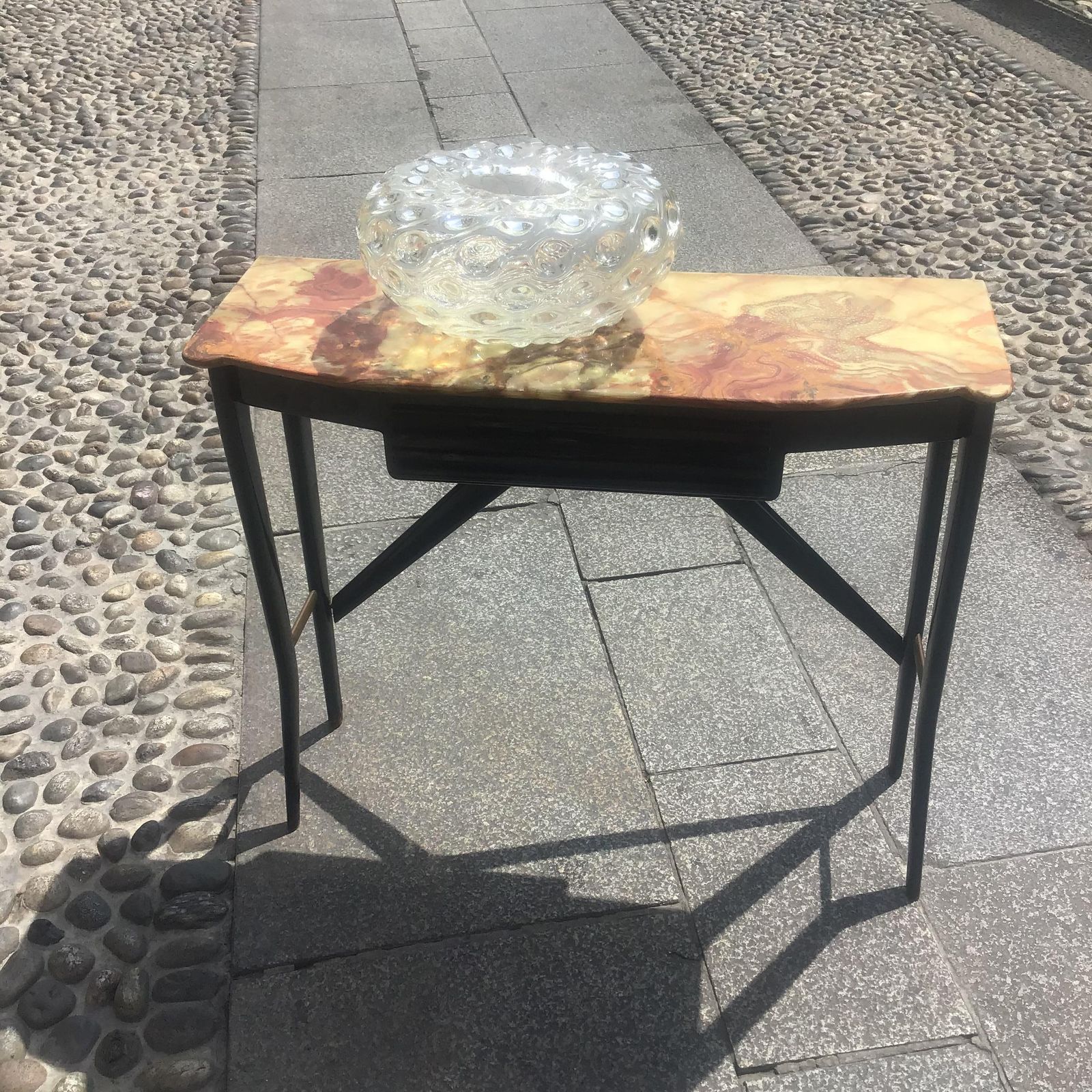 Ico Parisi Console In Legno  Ottone E Marmo   Italia 1950 photo 4139.0