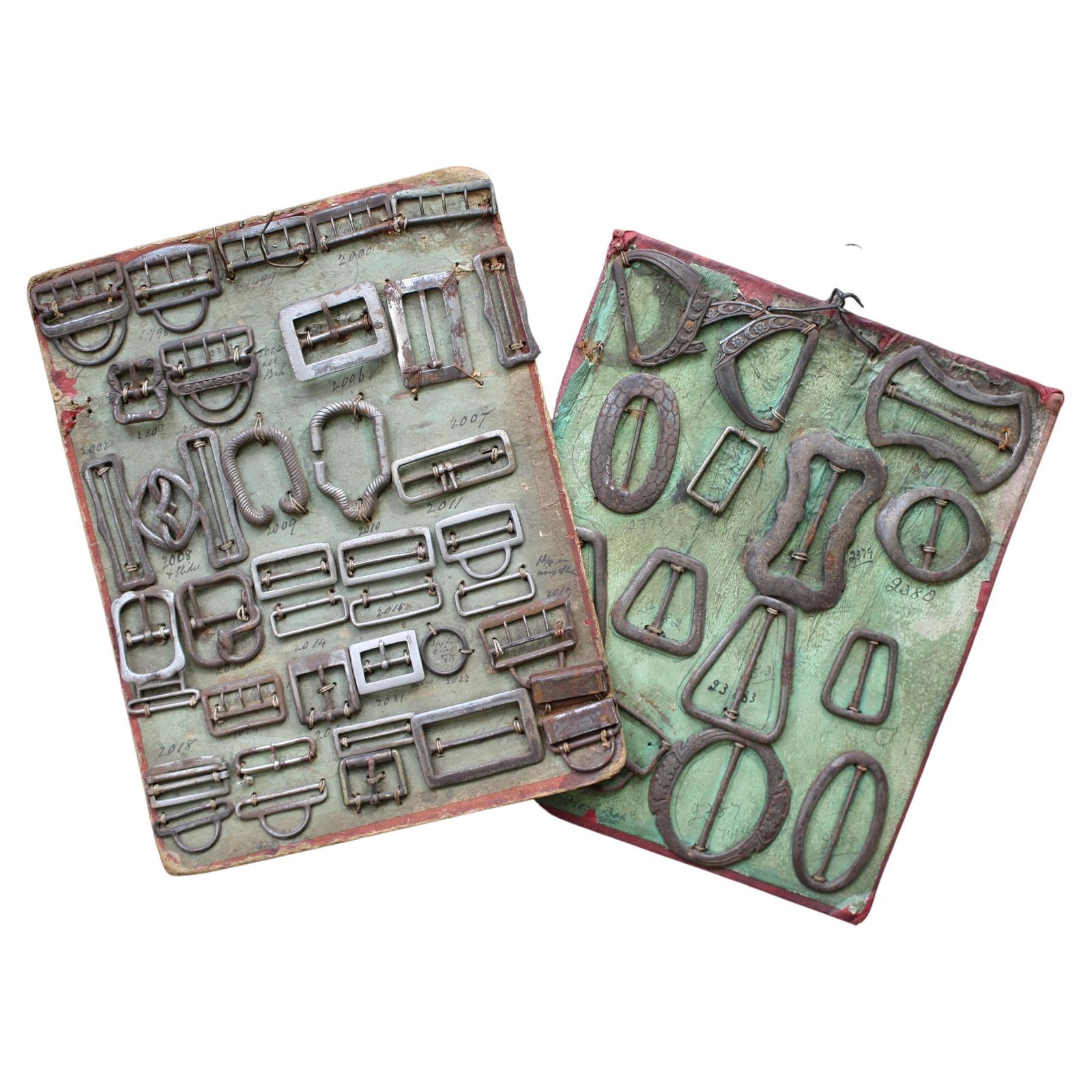 Early 20th Century Tradesman Sample Buckle Boards Haberdashery Shop