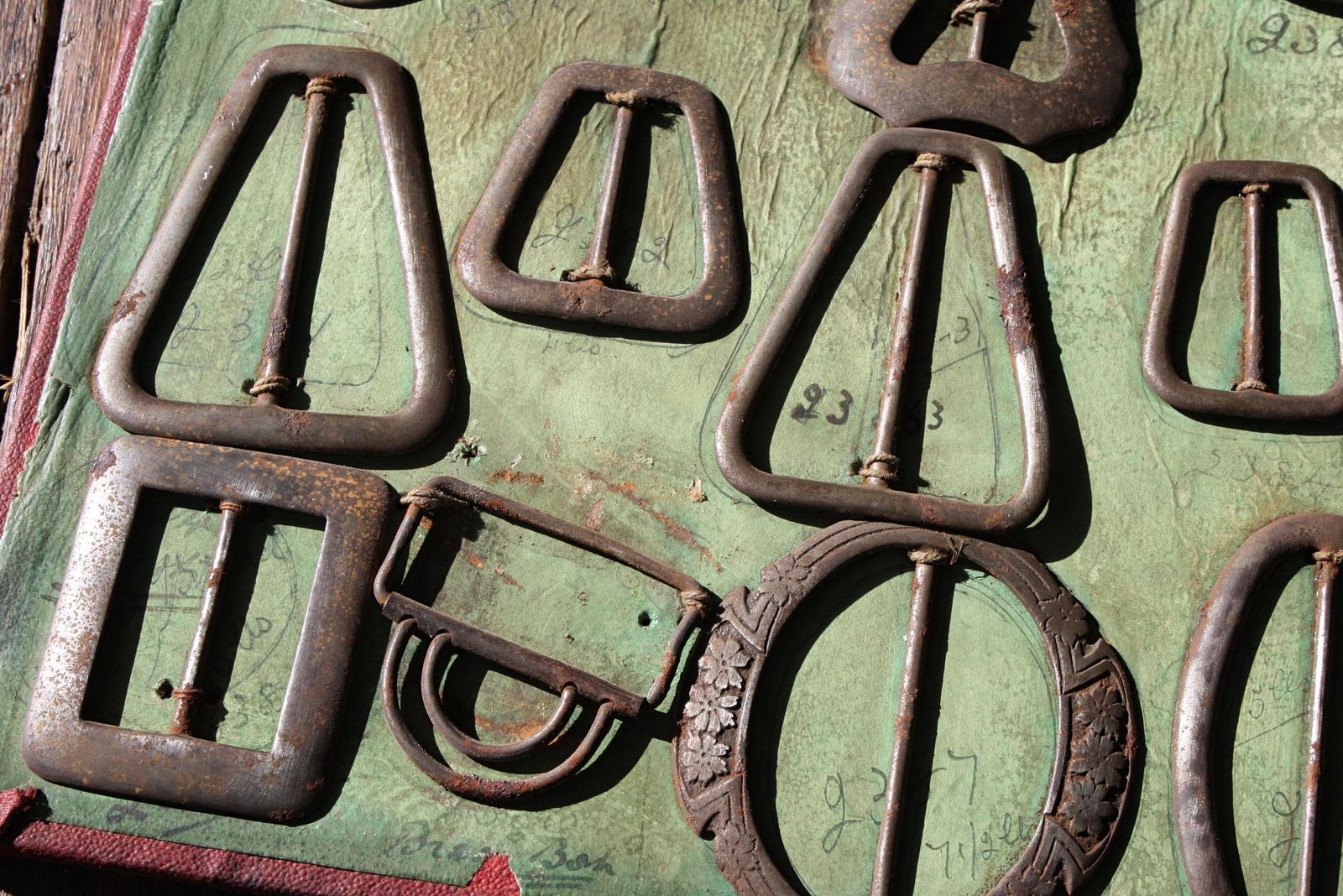 Early 20th Century Tradesman Sample Buckle Boards Haberdashery Shop photo vinterior