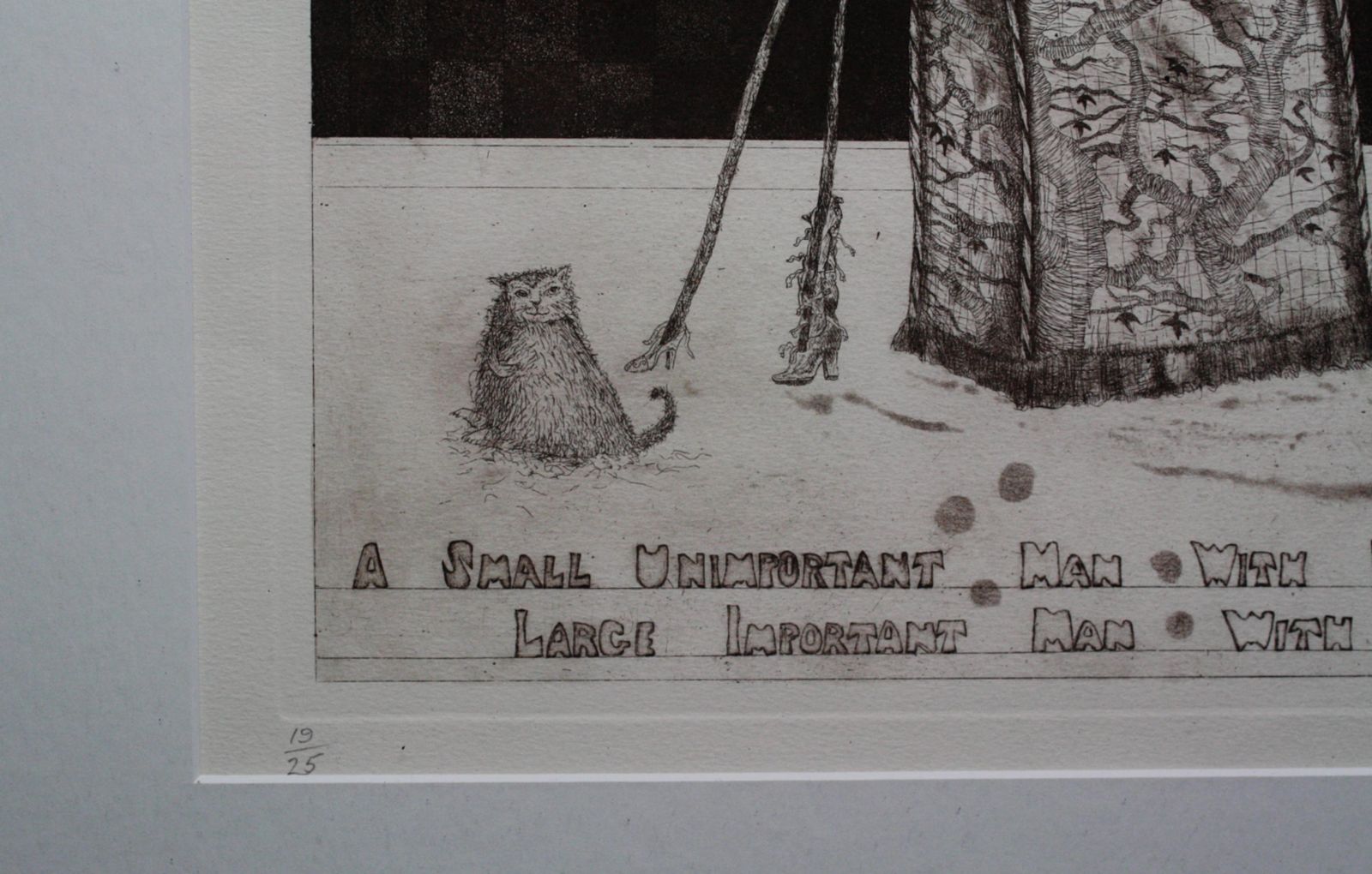 photo for sale Satirical Lithograph By Peter Jacques "Unimportant Man" Artist Royal Academy