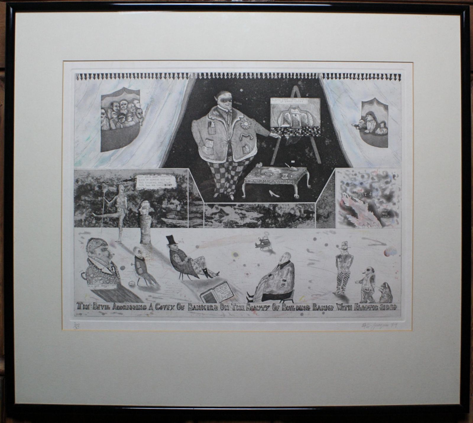 Satirical Lithograph By Peter Jacques "The Devil" London Artist Royal Academy photo for sale