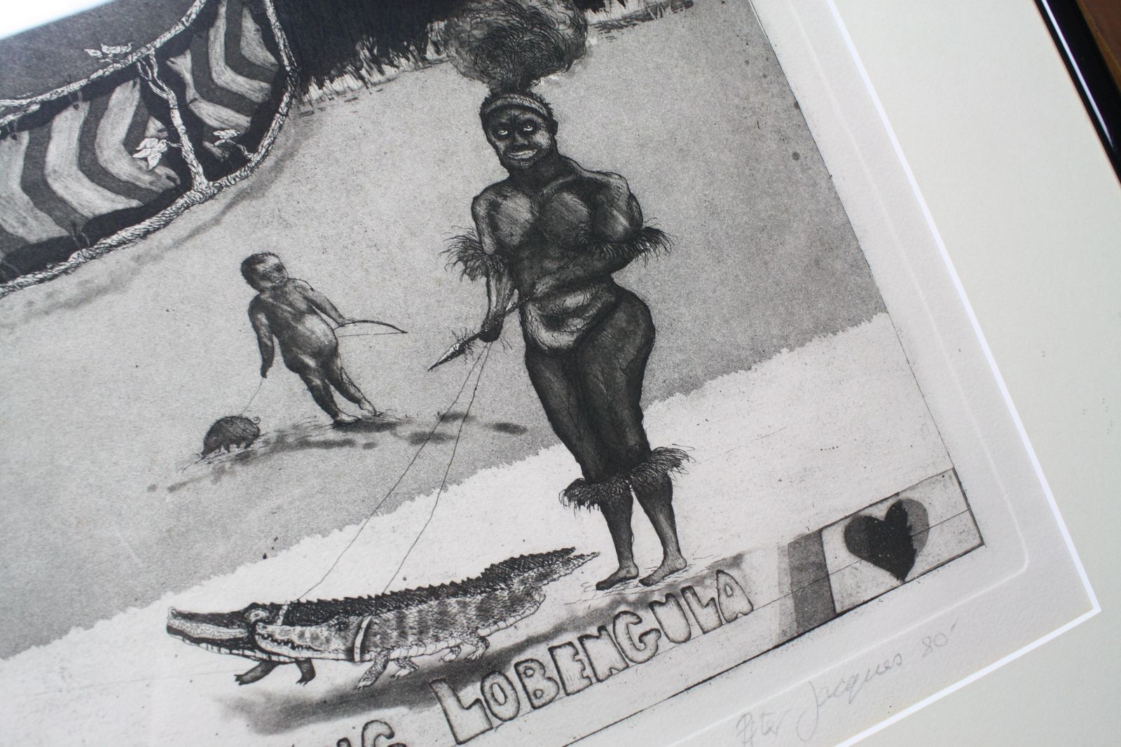 photo vintage Satirical Lithograph By Peter Jacques "Lobengula" London Artist Royal Academy