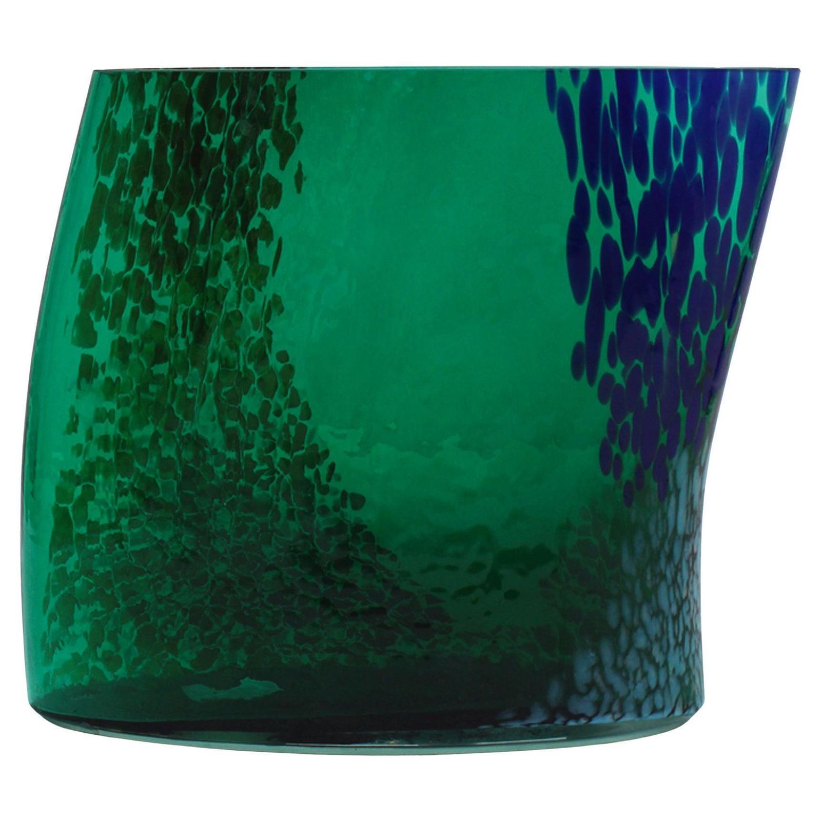 Artisanal Green Murano Glass Vase, 1970s Italian Design