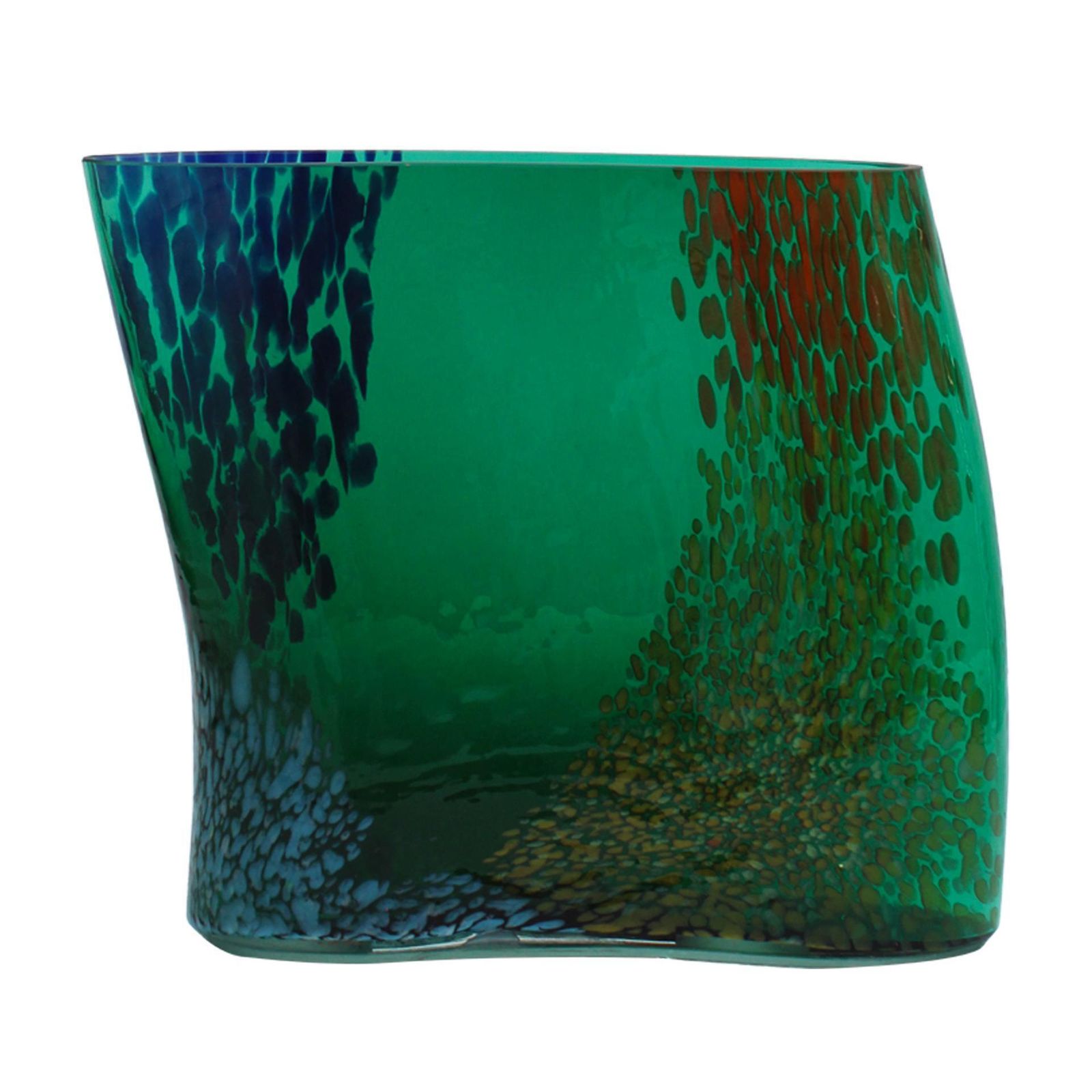 Artisanal Green Murano Glass Vase, 1970s Italian Design photo furniture